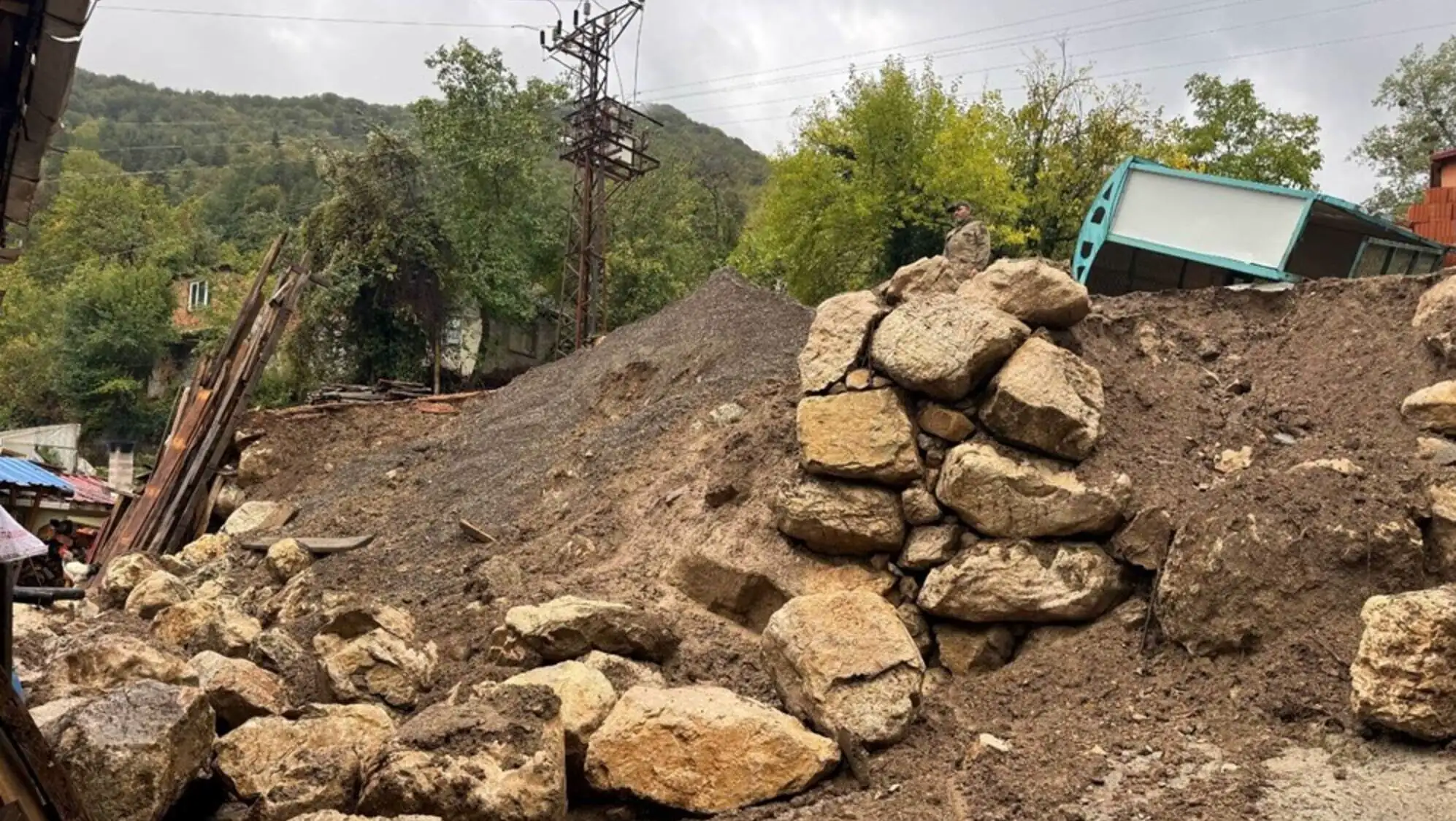 The situation of soil erosion in front of a house. The situation of soil erosion in front of a house.