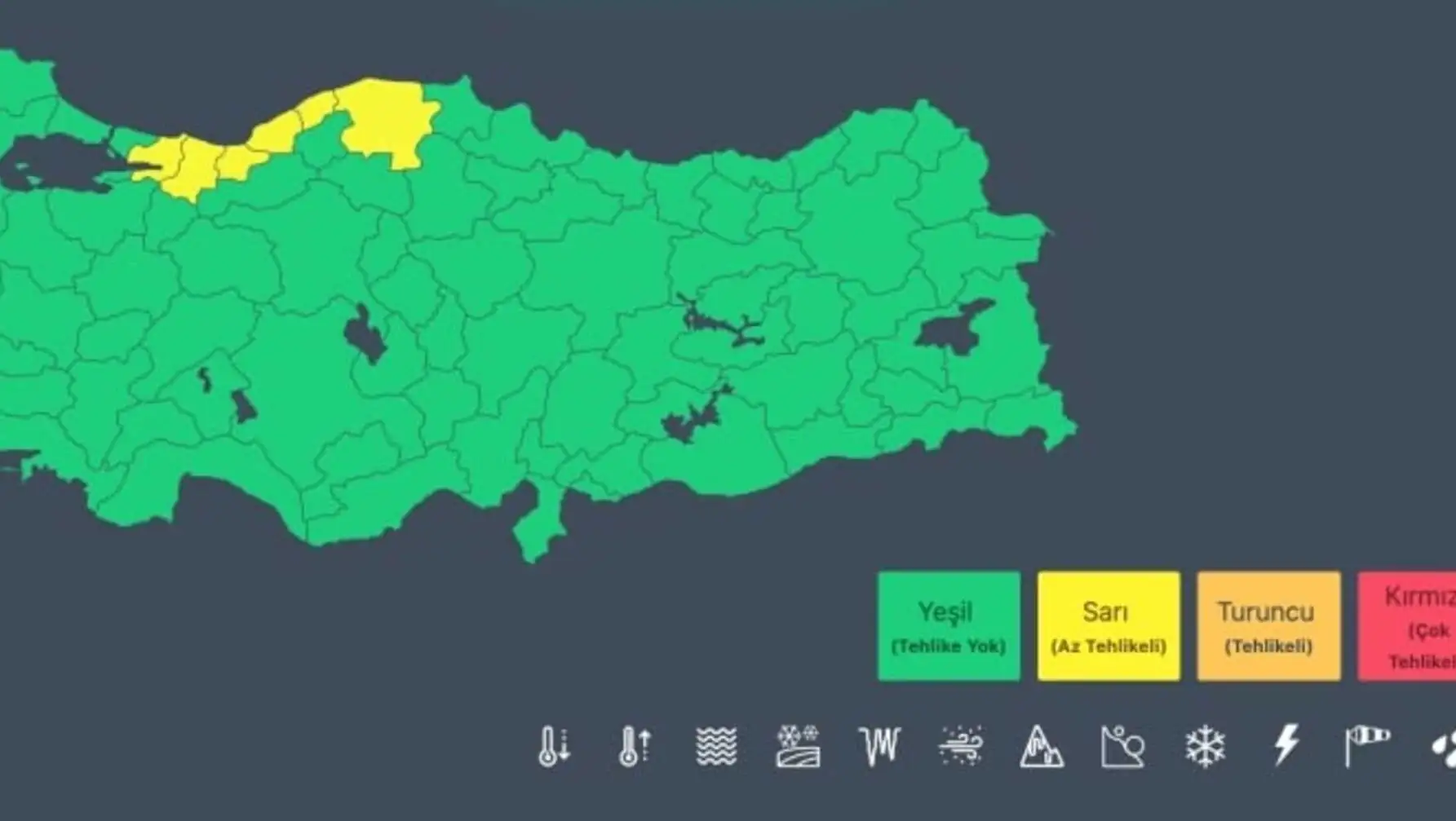 Türkiye haritası farklı renklerle gösterilmiş.