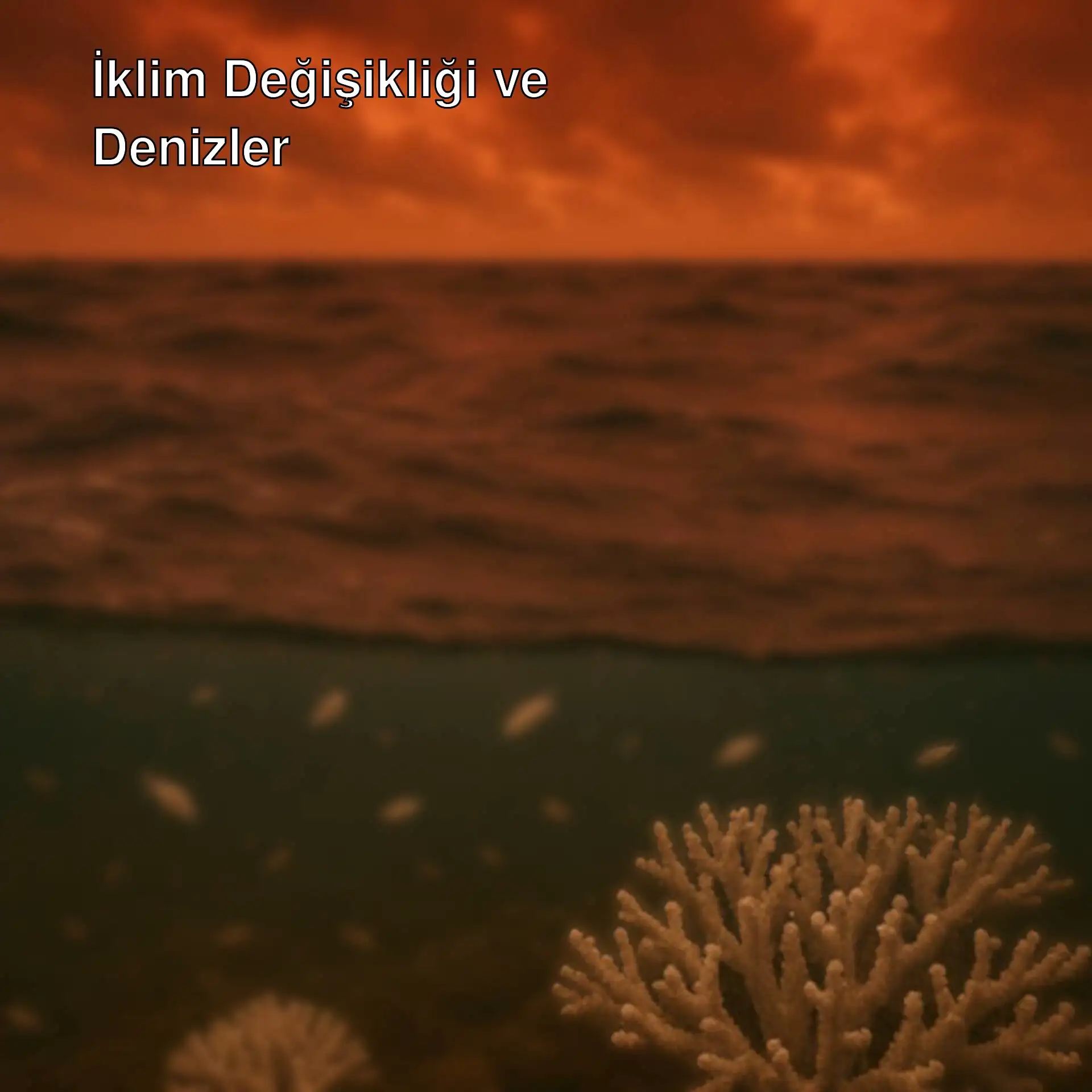 Bir mercan resifi ve su altındaki balıklar