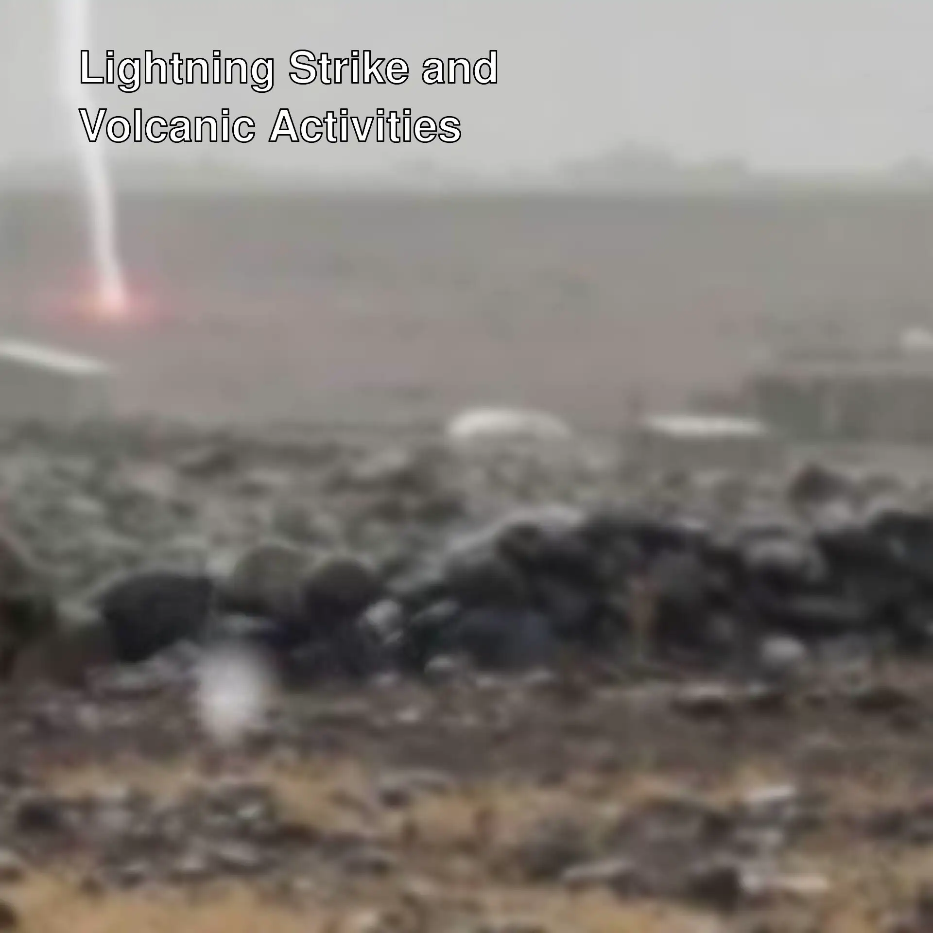 Moment of lightning strike. A lightning struck a building in Diyarbakır.