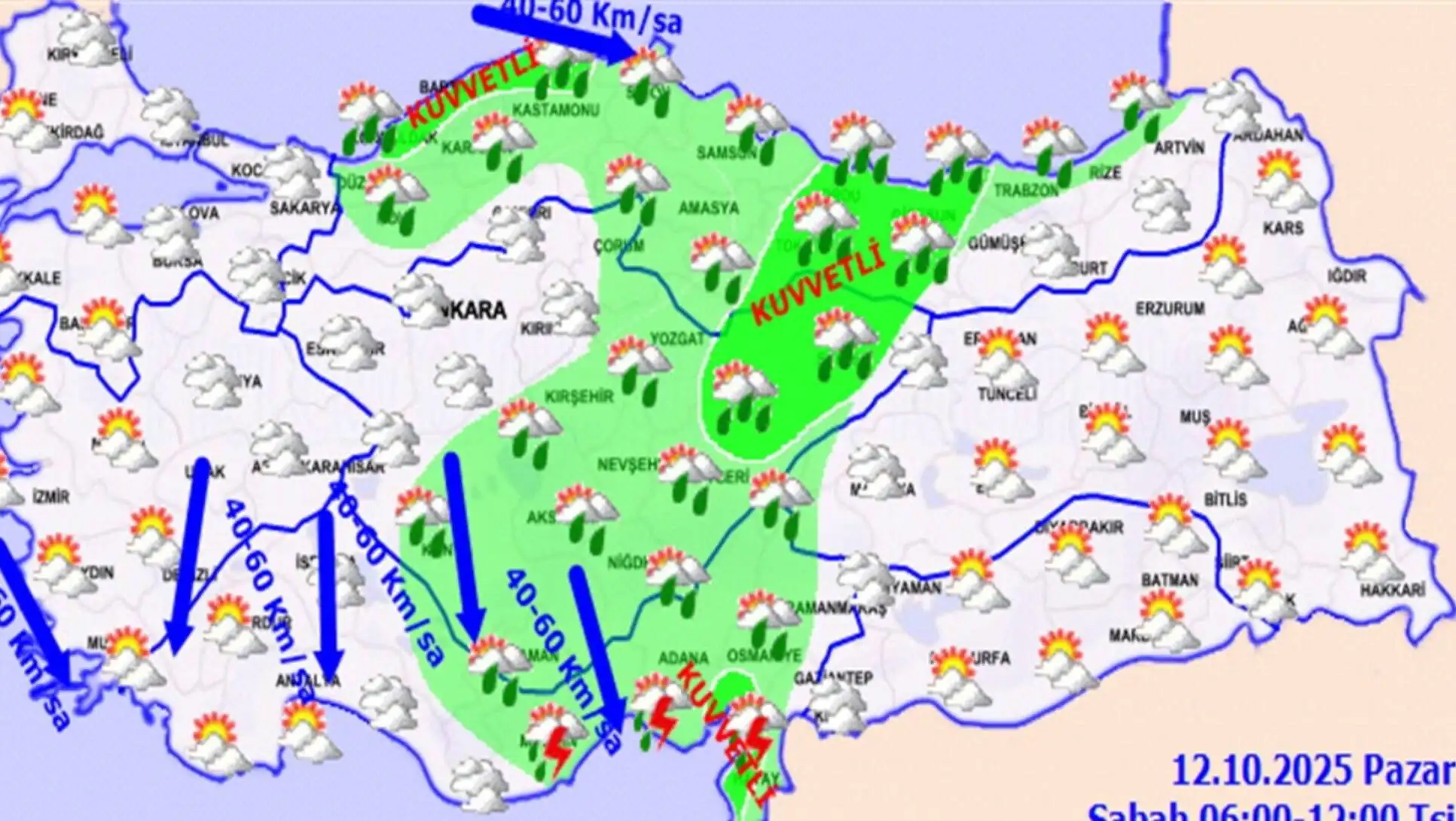 Hava durumu haritası. Hava durumu haritası.