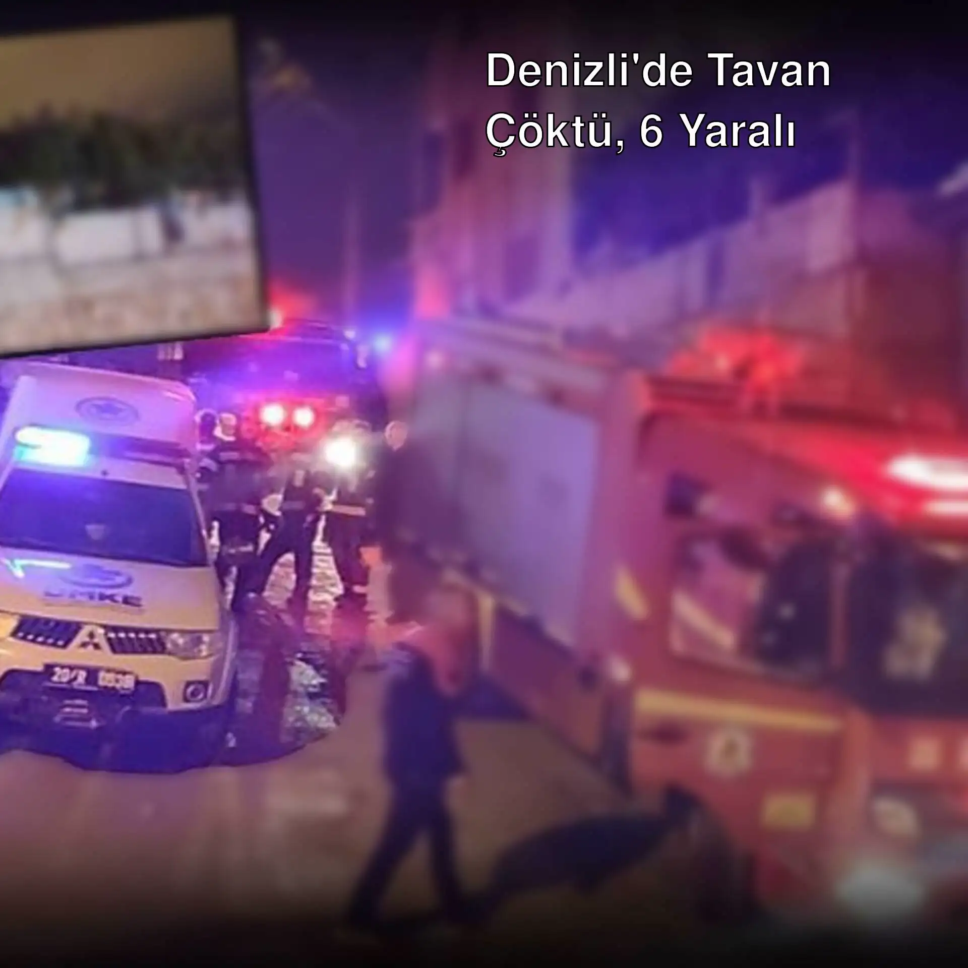 Denizli'de tavanı çöken evin önünde insanlar. Denizli'de tavanı çöken evin önünde insanlar.