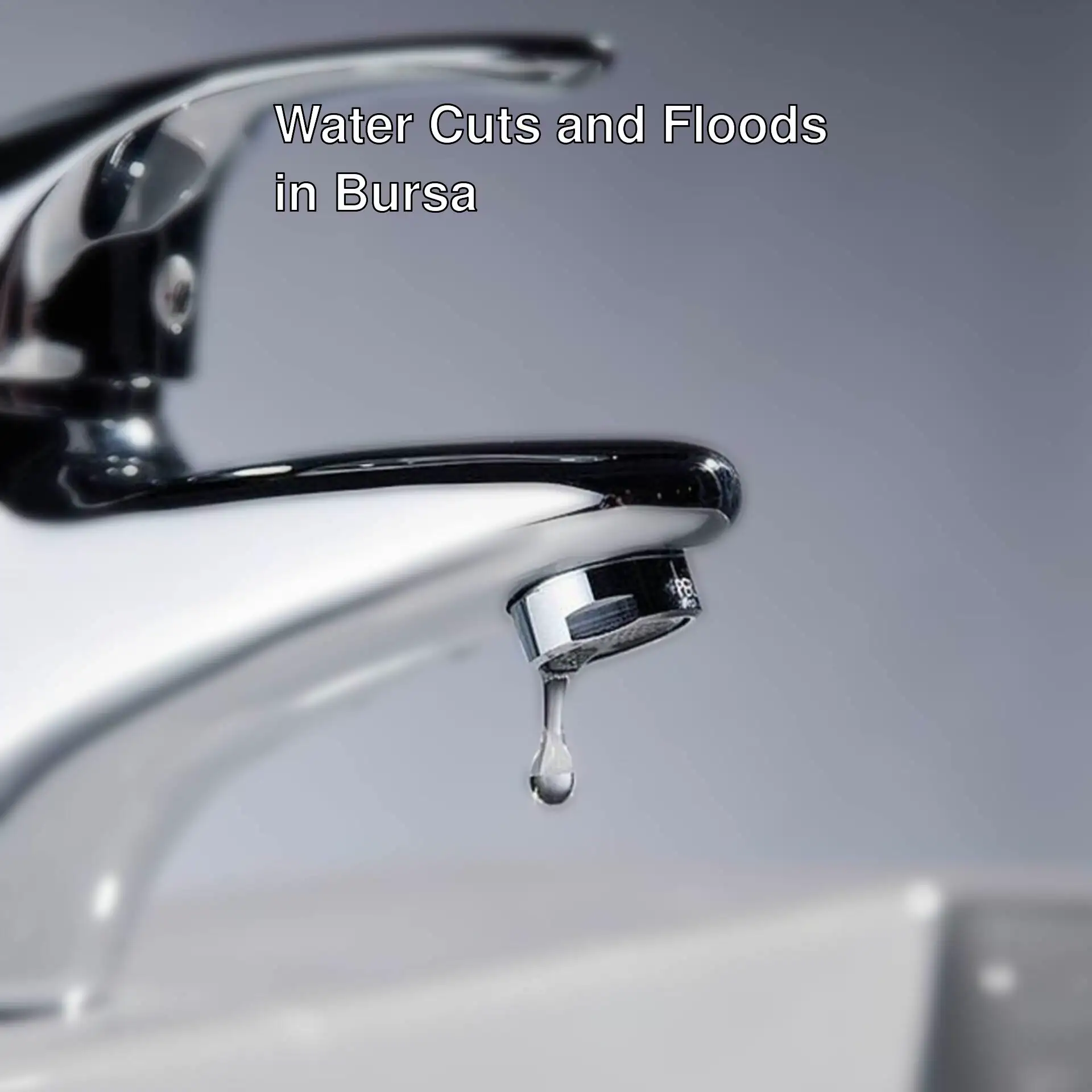 A water droplet coming out of a faucet. A water droplet coming out of a faucet.