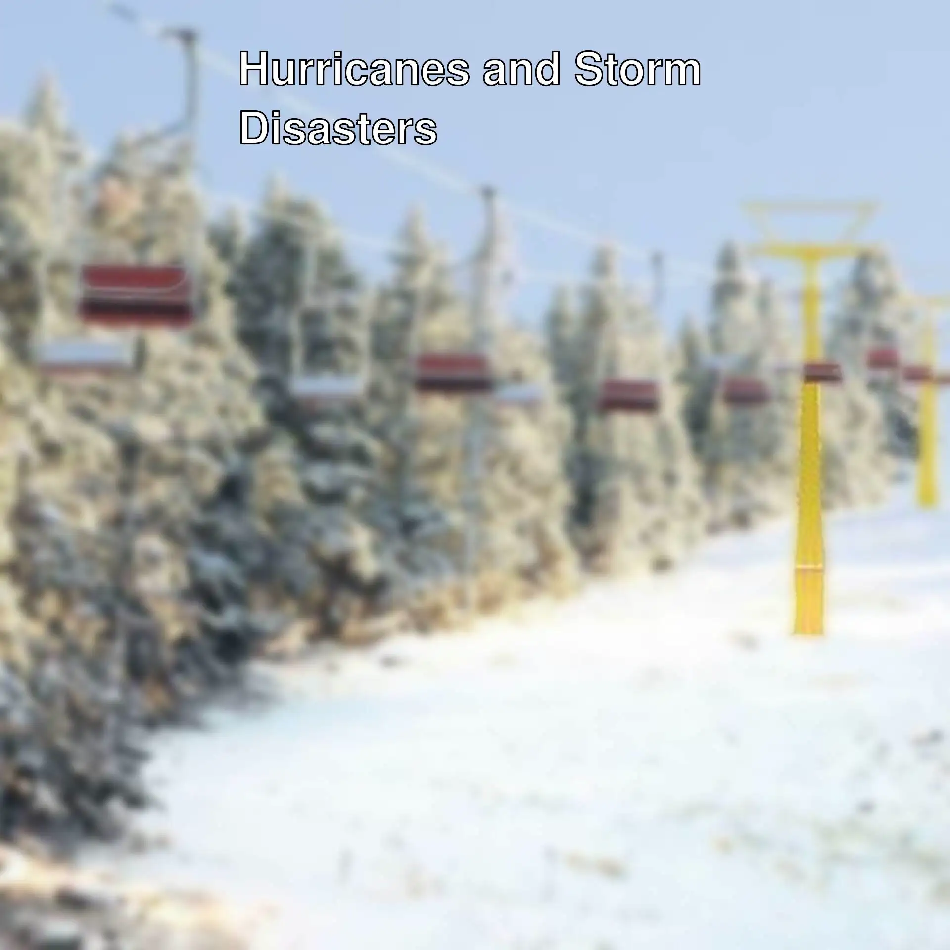 A ski resort affected by winter. A ski resort affected by winter.