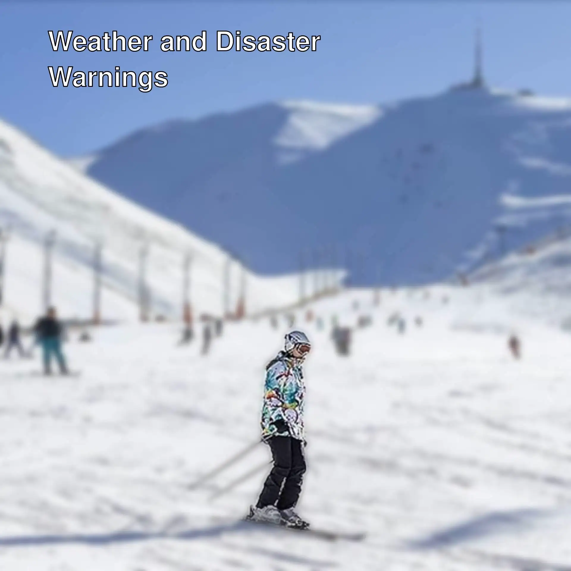 A group of people skiing on a snowy mountain. A group of people skiing on a snowy mountain.