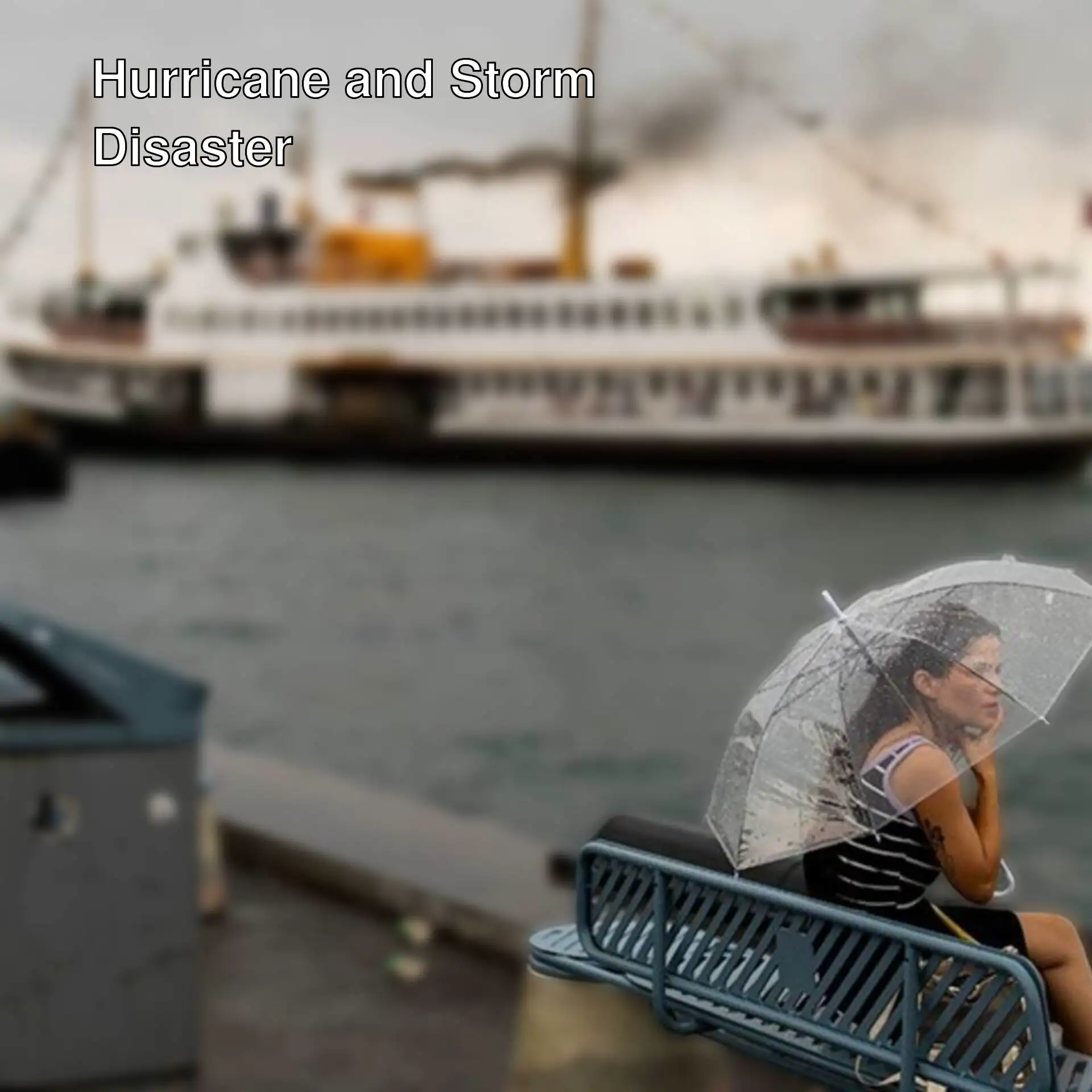 A woman sitting with an umbrella in front of a boat. A woman sitting with an umbrella in front of a boat.