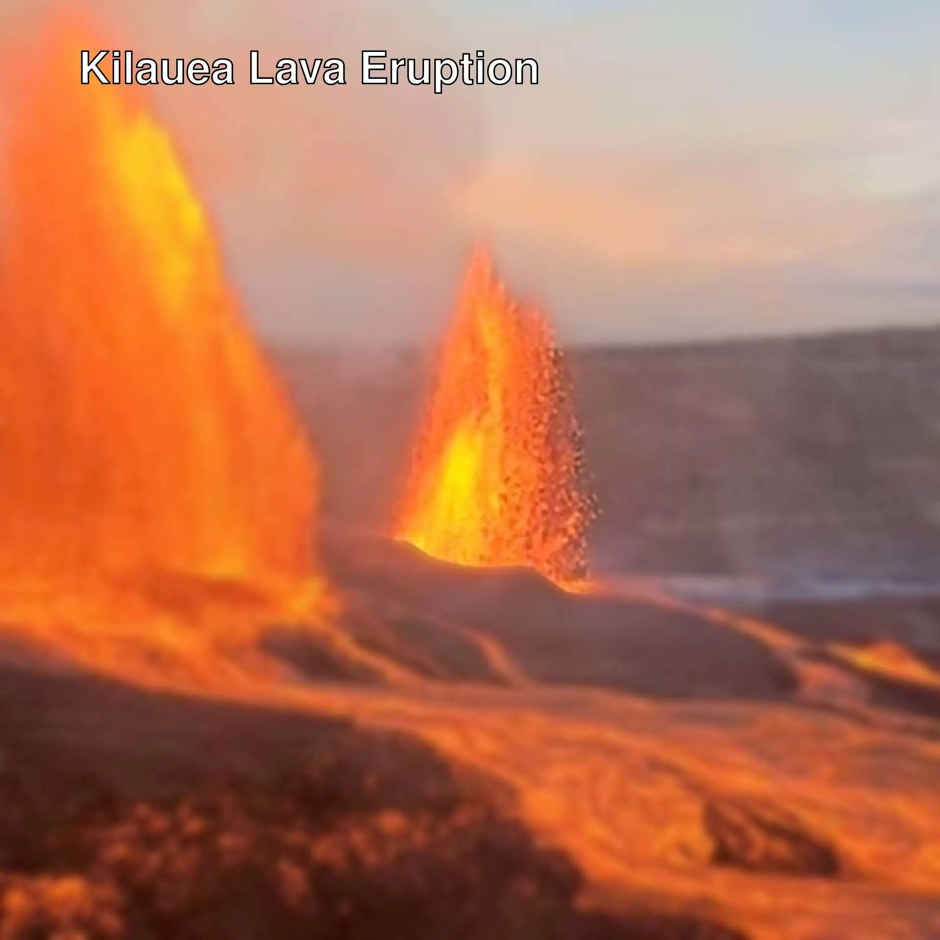 Moment of lava erupting from Kilauea Volcano. Moment of lava erupting from Kilauea Volcano.