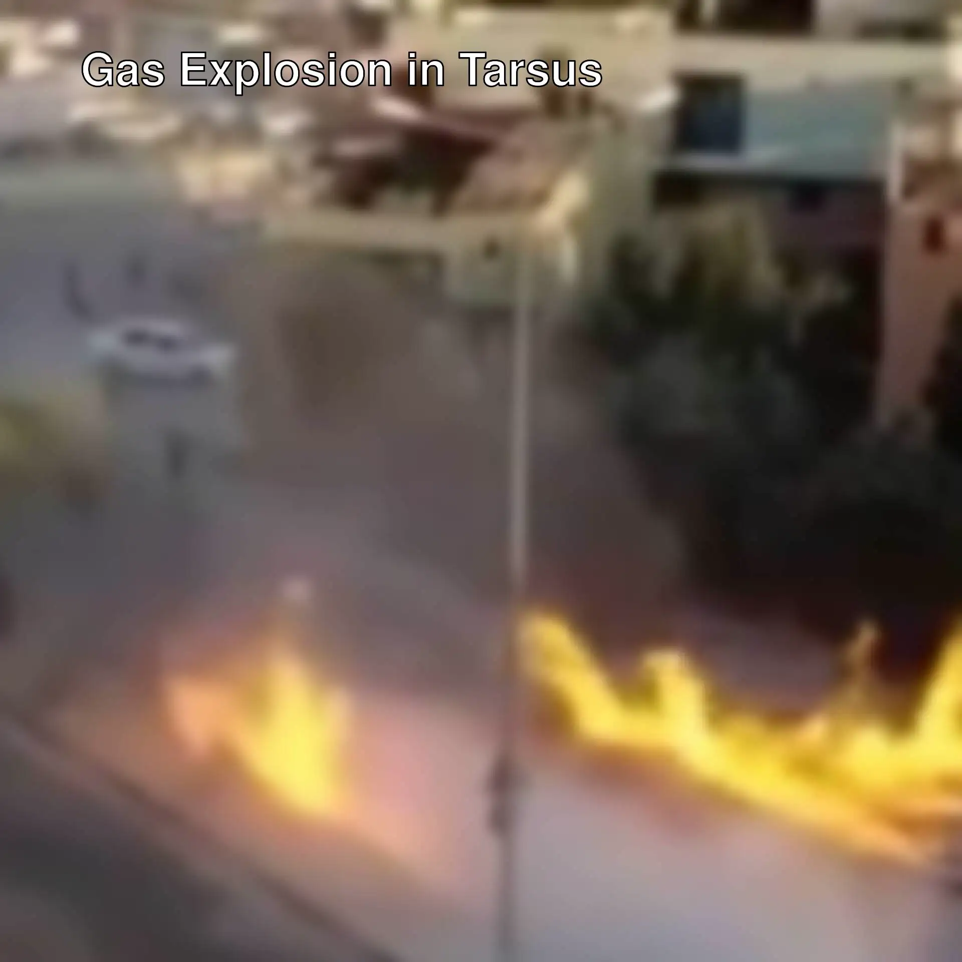A fire on the road. A fire on the road.