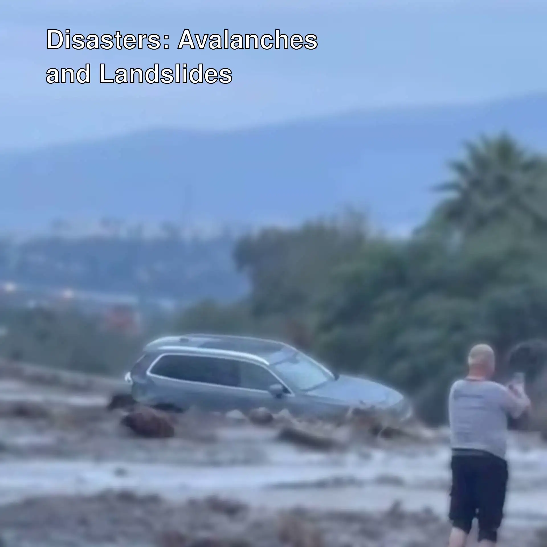 Road closed due to landslide disaster in Hatay.