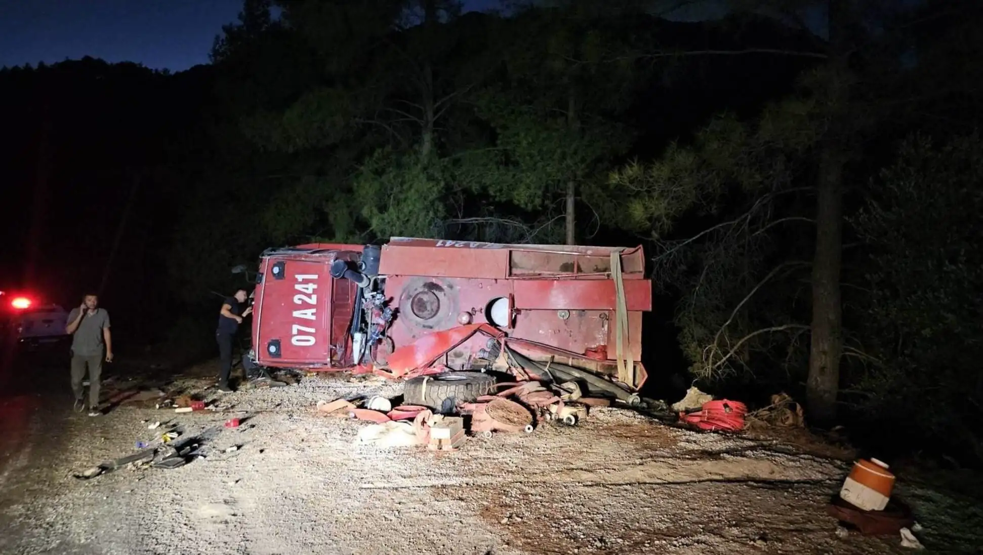 Fire truck involved in an accident while responding to a fire. Fire truck involved in an accident while responding to a fire.