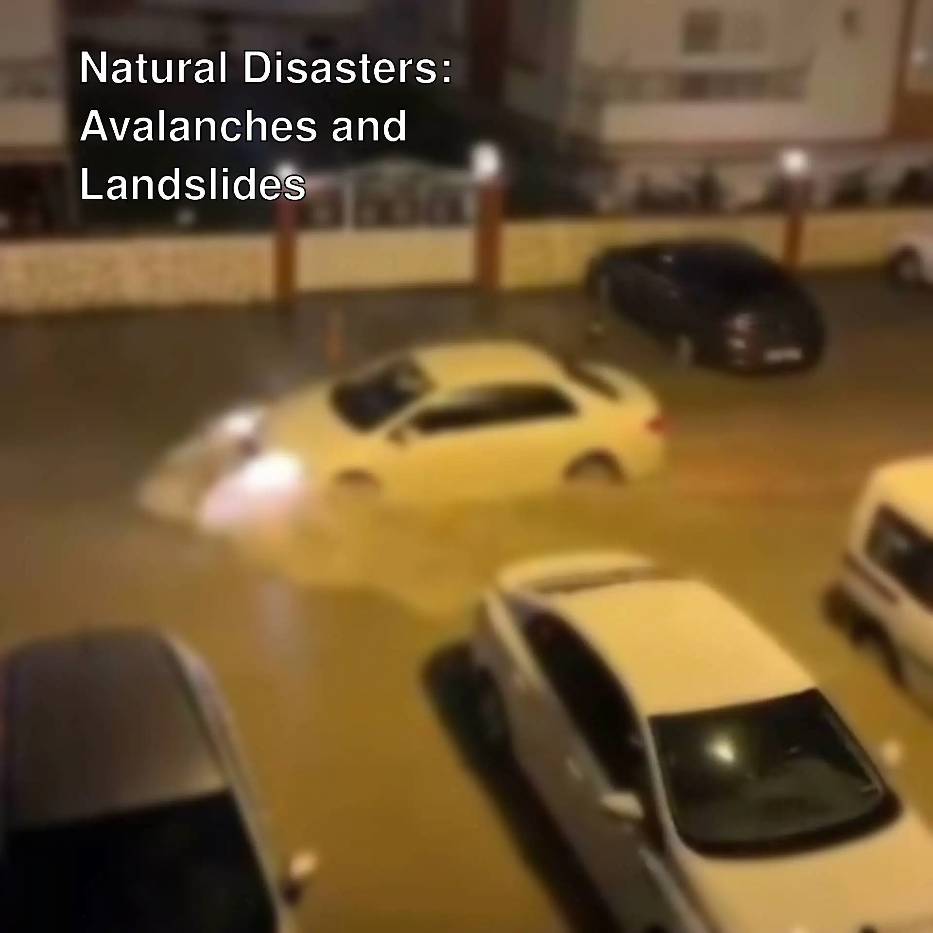 An area where vehicles are stranded due to flooding. An area where vehicles are stranded due to flooding.
