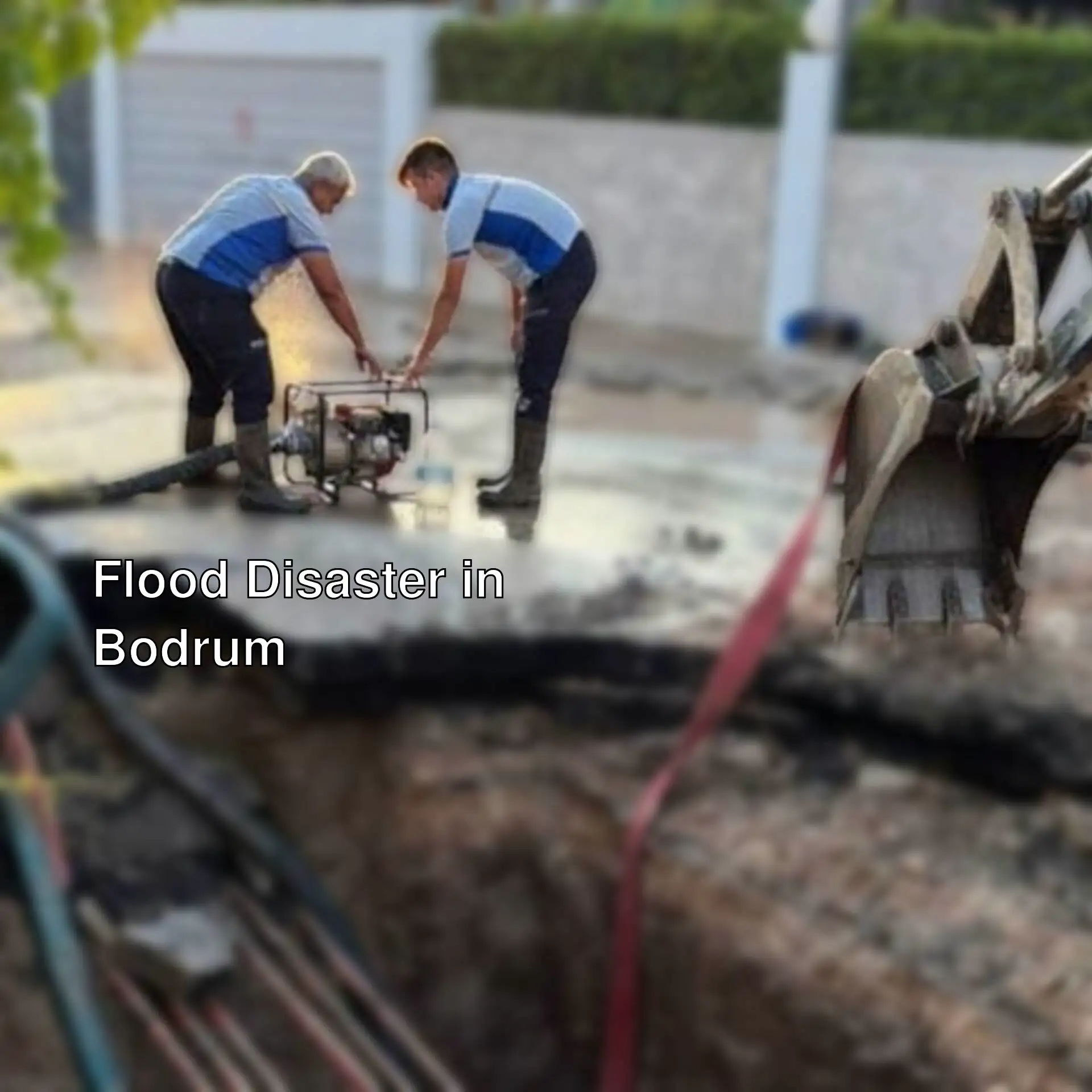 Flood disaster in Bodrum. Water supply line burst. Flood disaster in Bodrum. Water supply line burst.