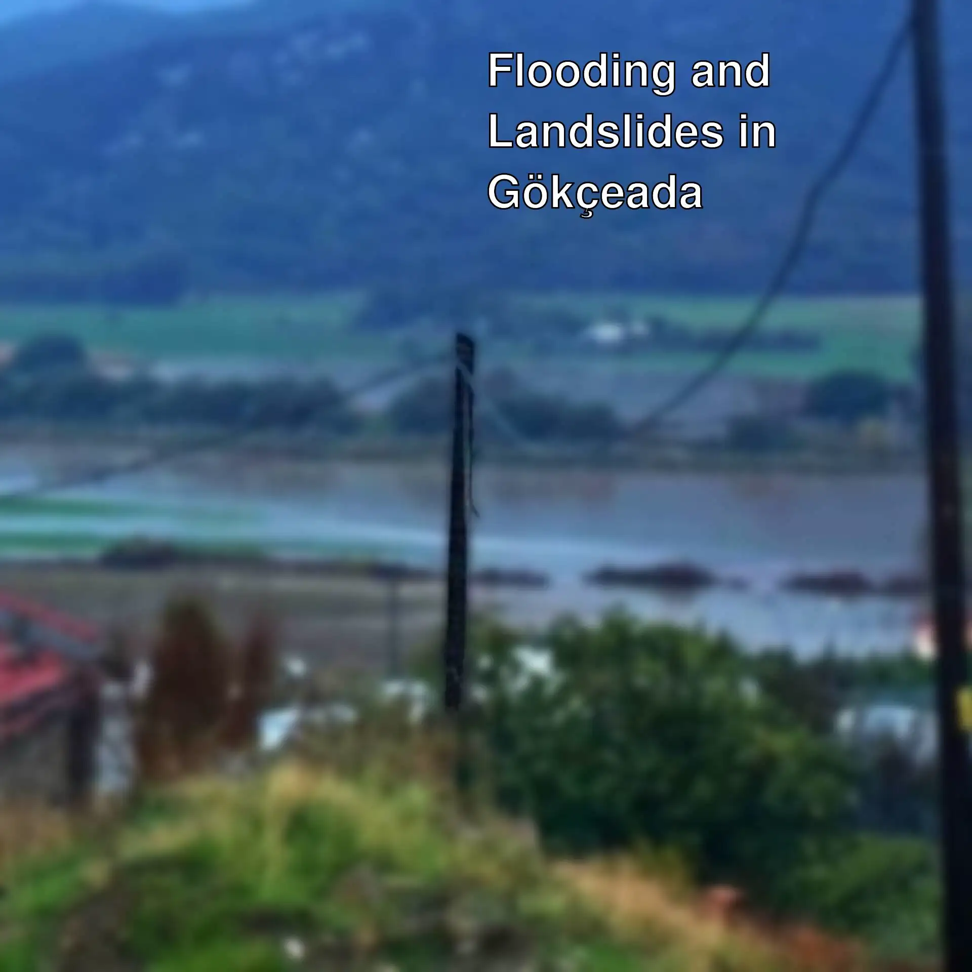 A view of the landslide in Gökçeada. A view of the landslide in Gökçeada.