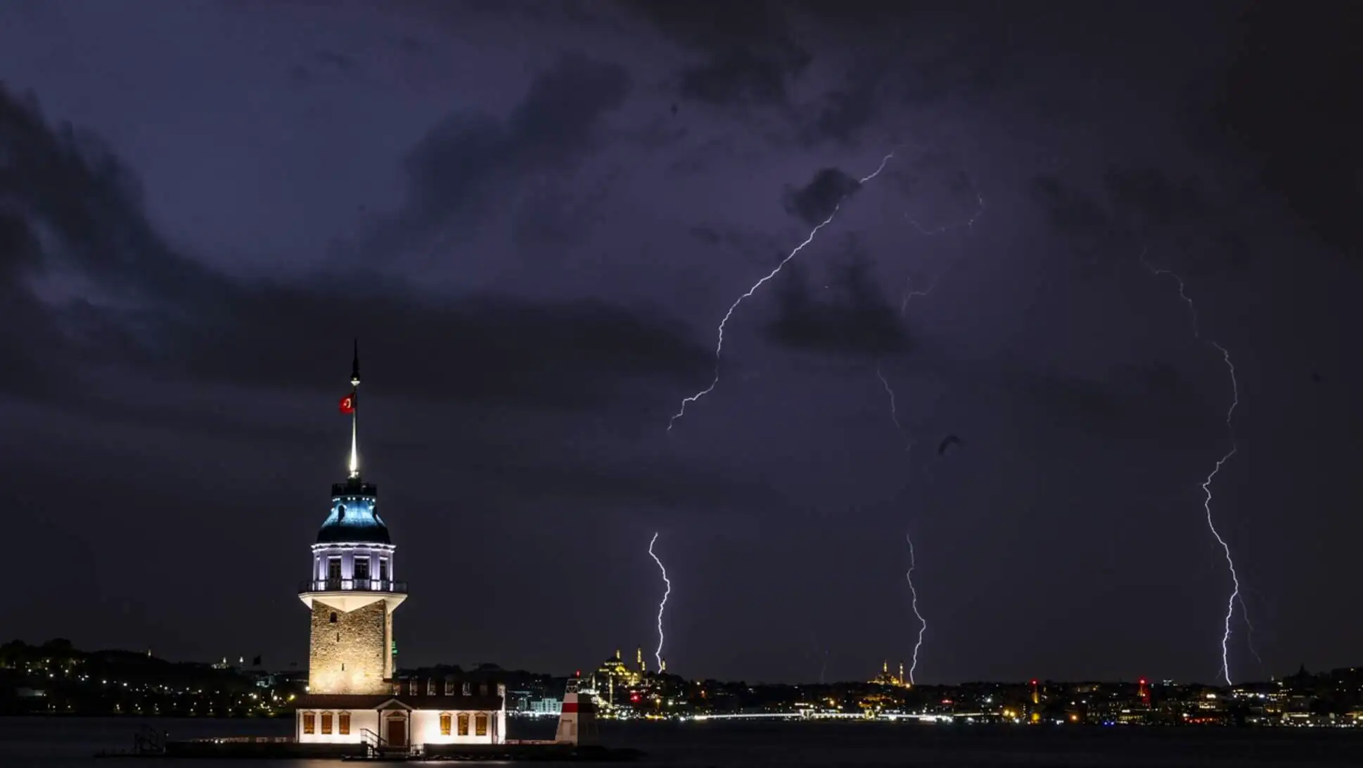 Lightning striking in the sky. Lightning striking in the sky.