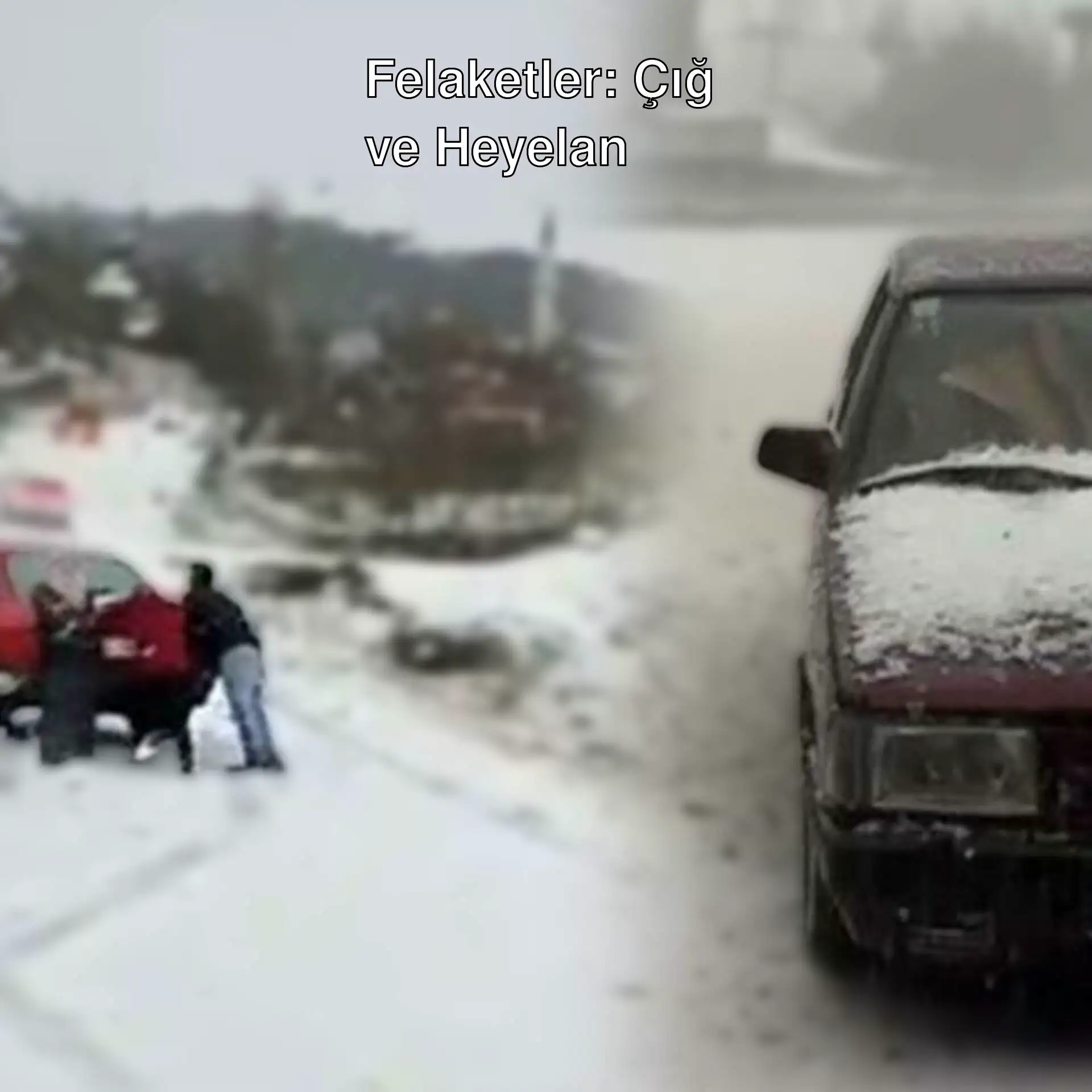 Bir araç karla kaplı bir alanda. Bir araç karla kaplı bir alanda.