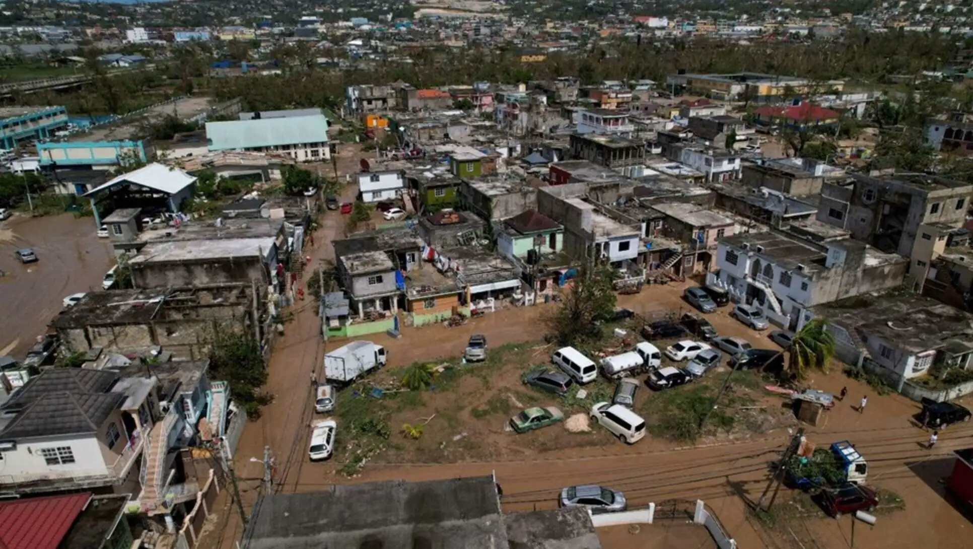 Cleanup efforts after the hurricane.