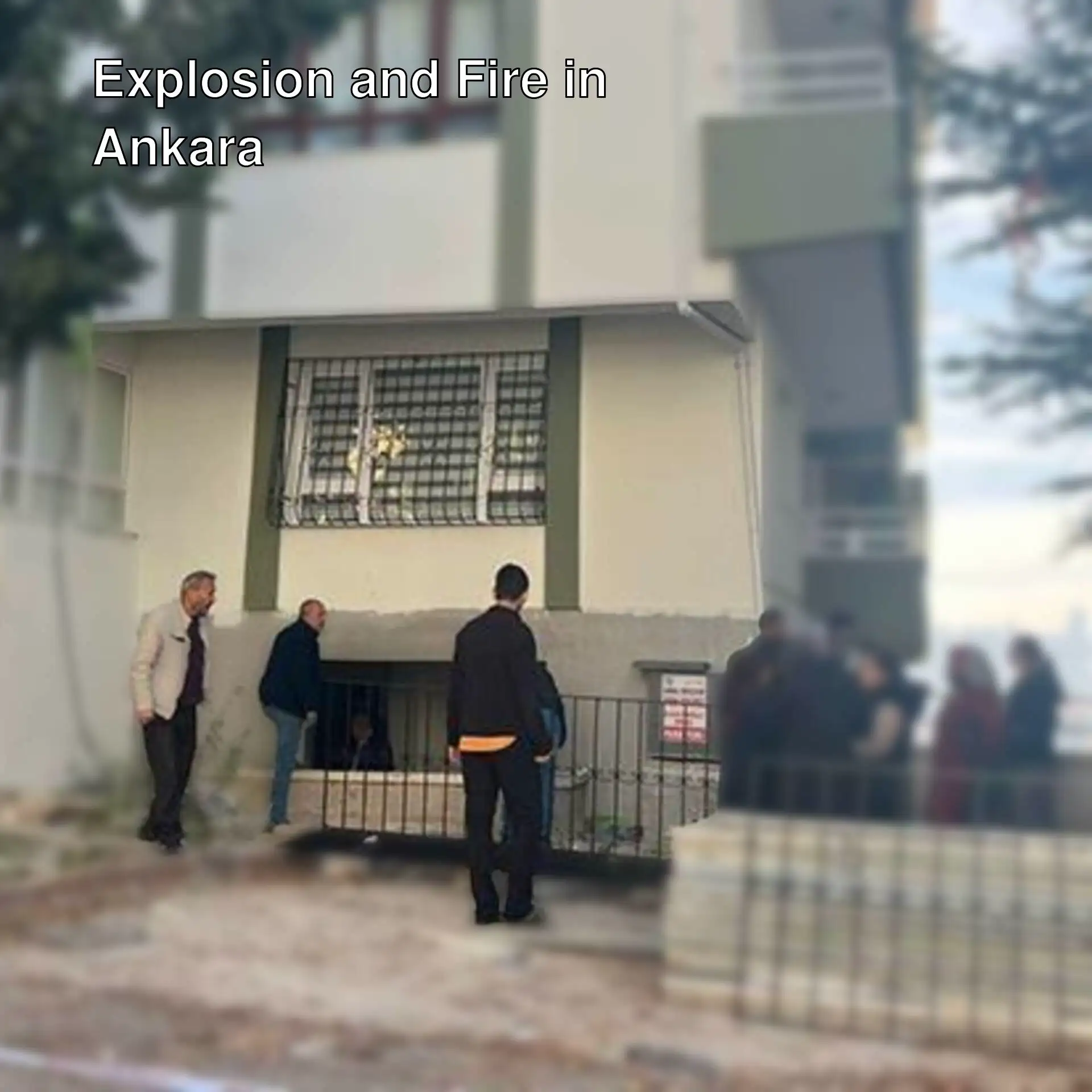 People gathered outside after the gas explosion in Ankara. People gathered outside after the gas explosion in Ankara.