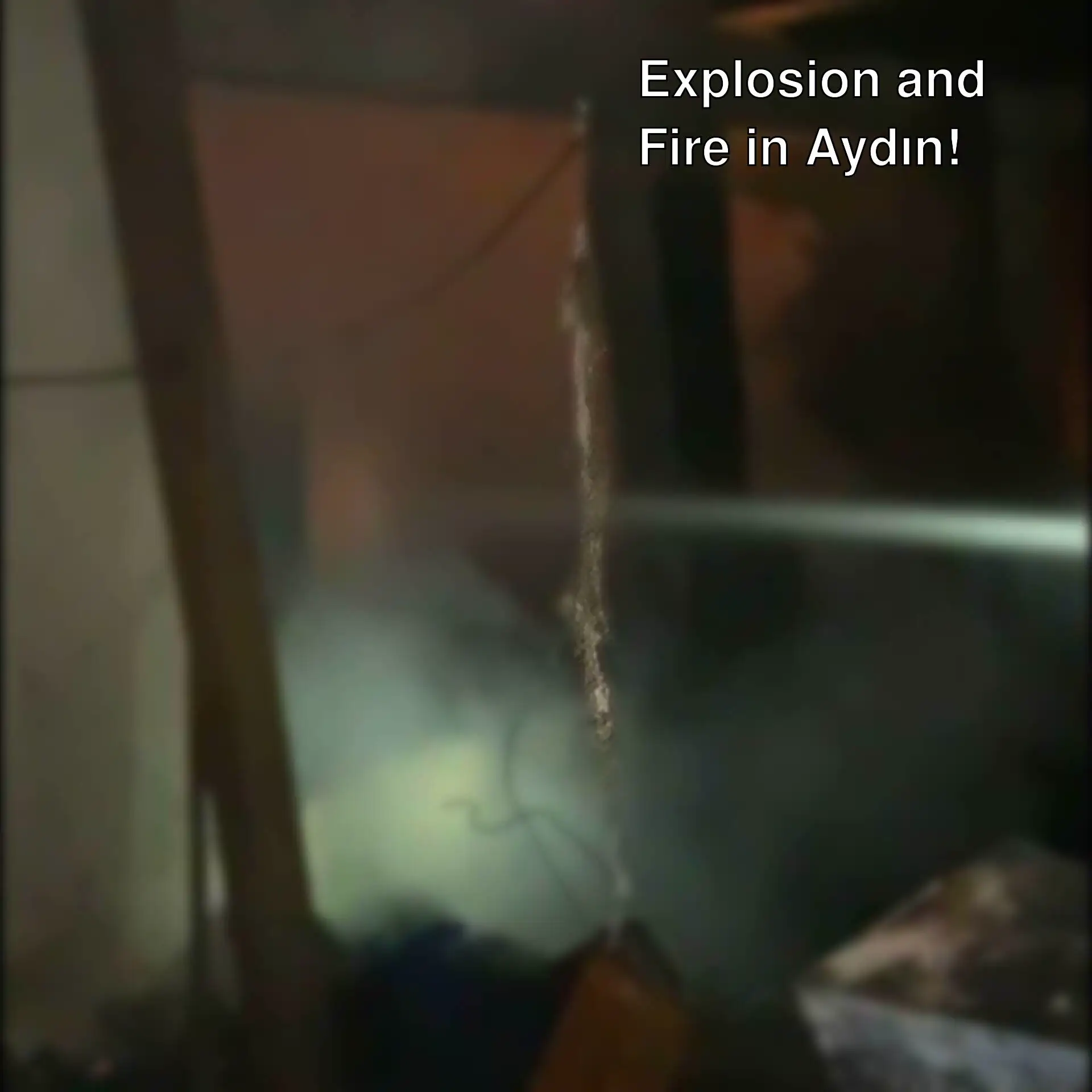 Fire scene after the explosion at a vineyard house in Aydın.