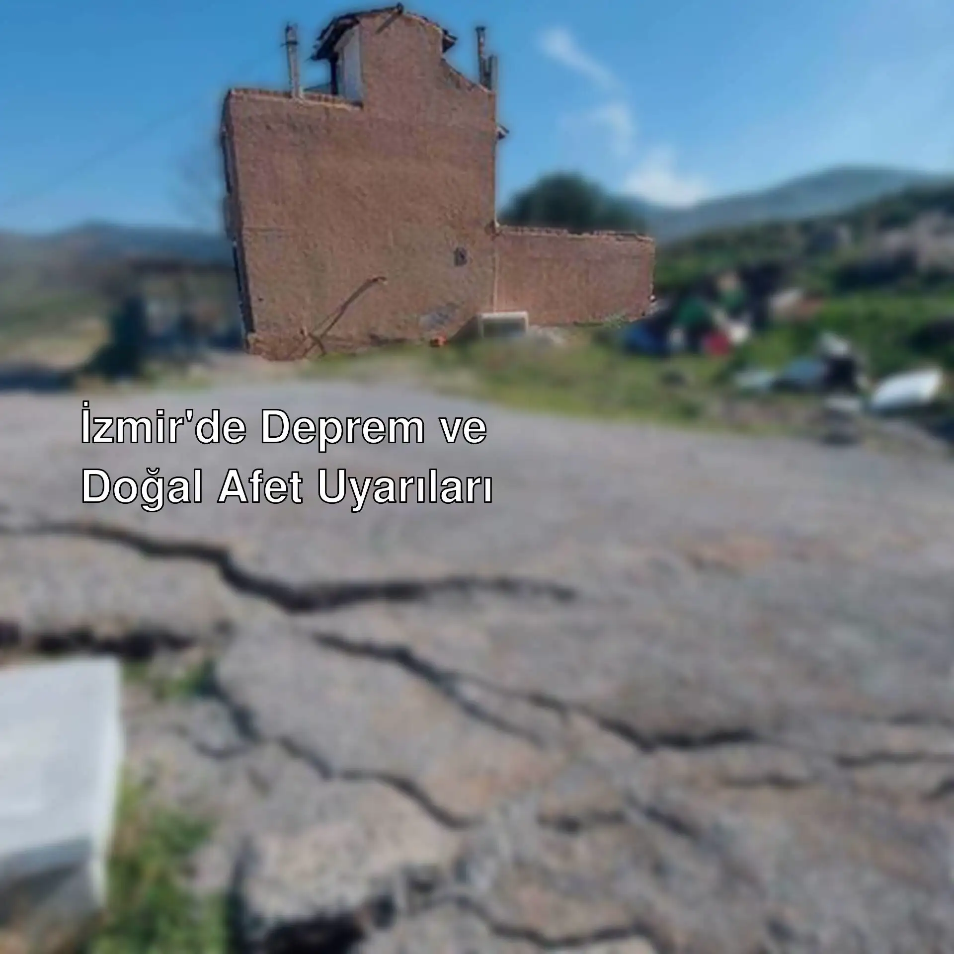 Kırık bir yol ve arka planda bir bina. Kırık bir yol ve arka planda bir bina.