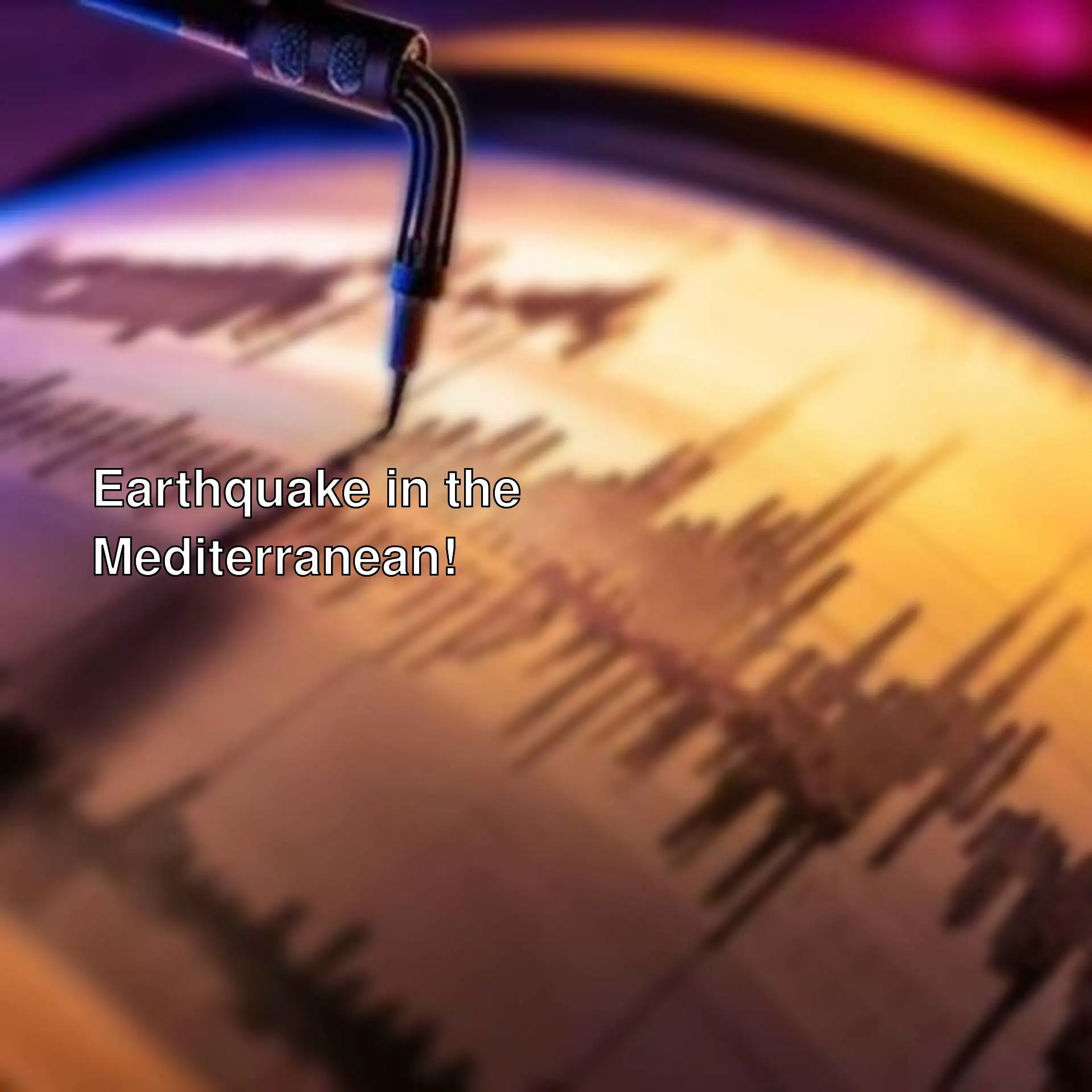 Sound wave image related to the earthquake in the Mediterranean.