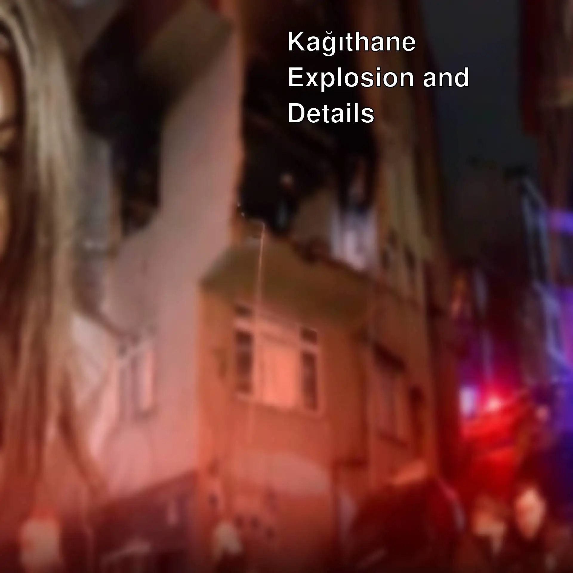 A woman taking a selfie in front of a building after the explosion.