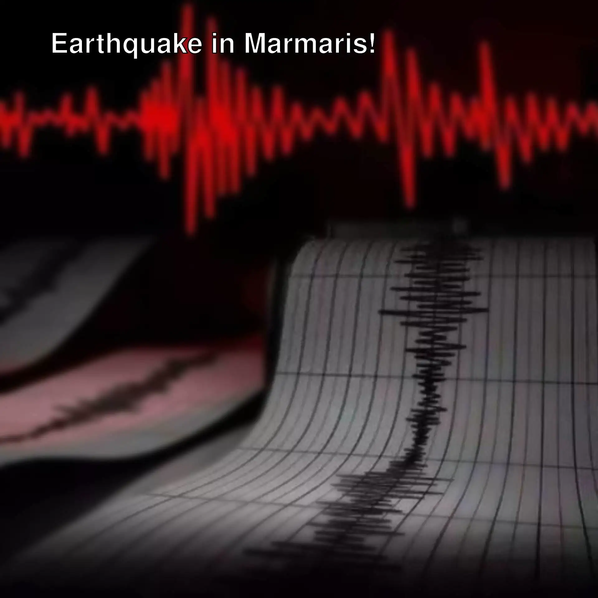 Graph of sound waves related to the earthquake off Marmaris.