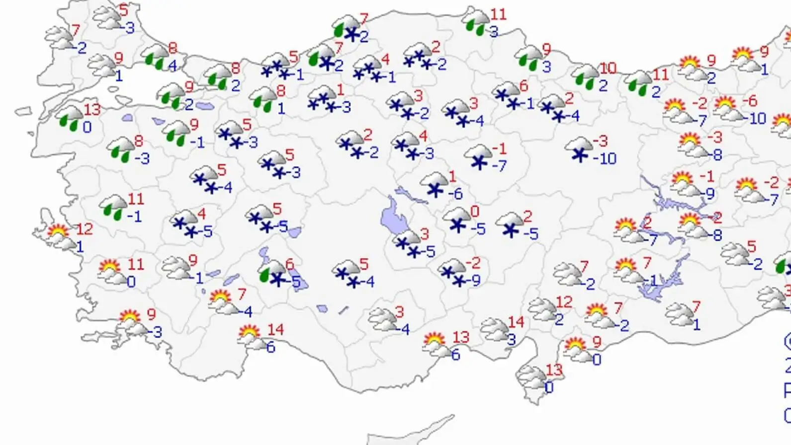 Hava durumu haritası.