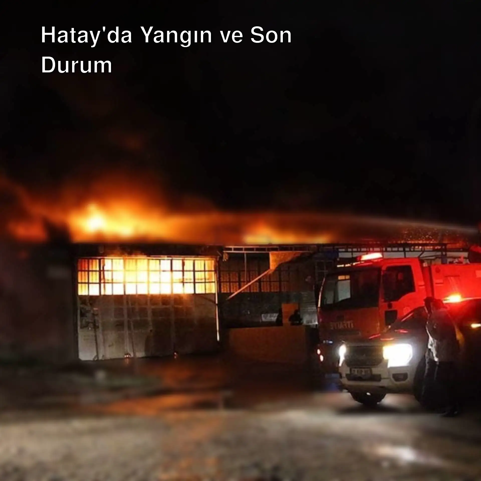 Gece saatlerinde bir binada çıkan yangın.