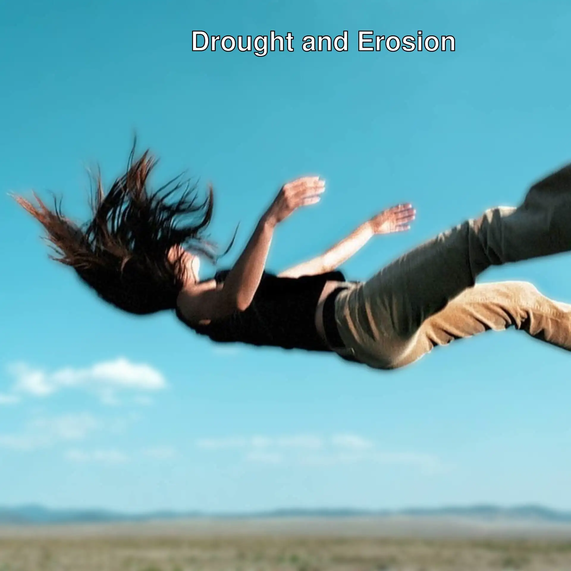 A woman falling in the air.