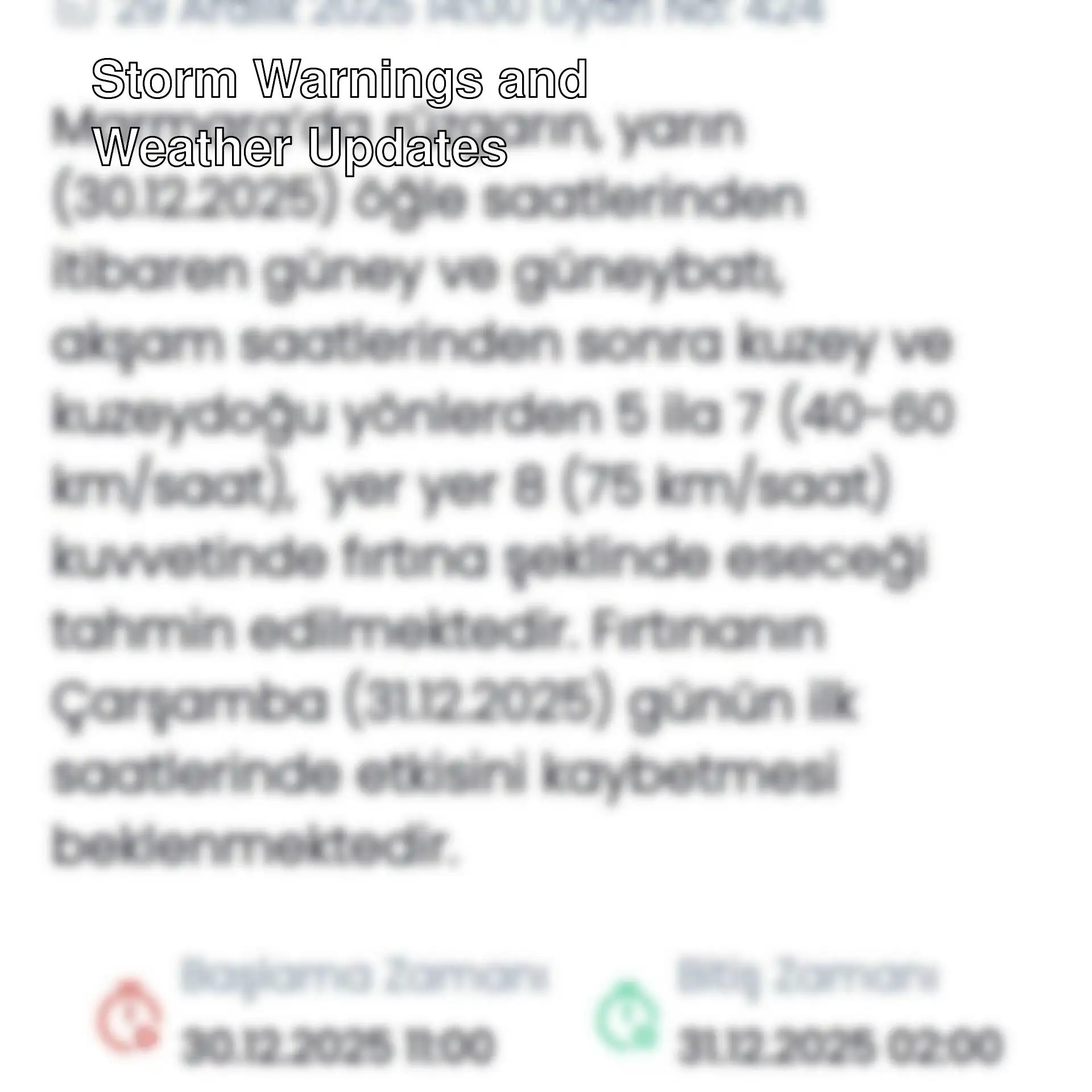 Storm warning from Meteorology and the Governor's office!