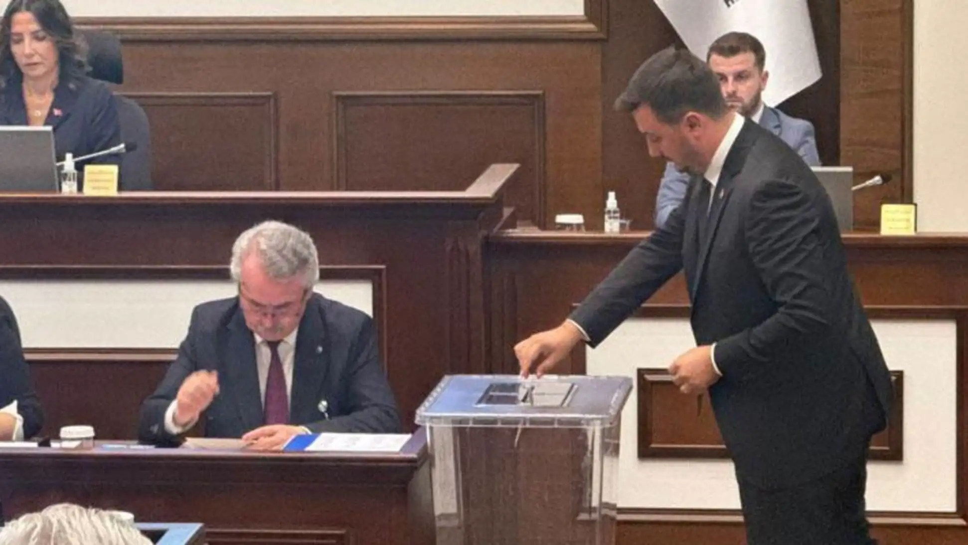 A man casting his vote during the election.
