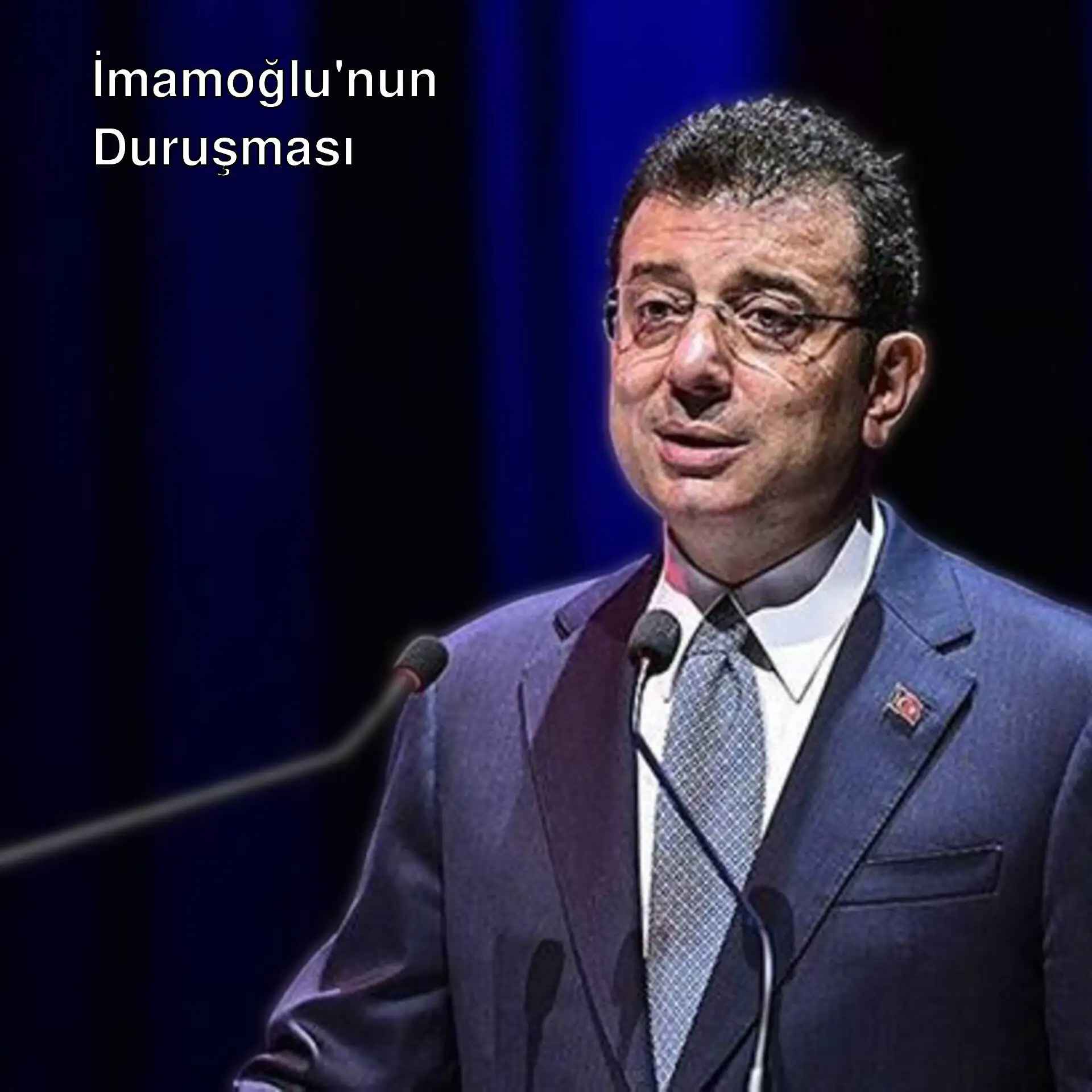 Ekrem İmamoğlu, duruşmada hakim karşısında. Ekrem İmamoğlu, duruşmada hakim karşısında.