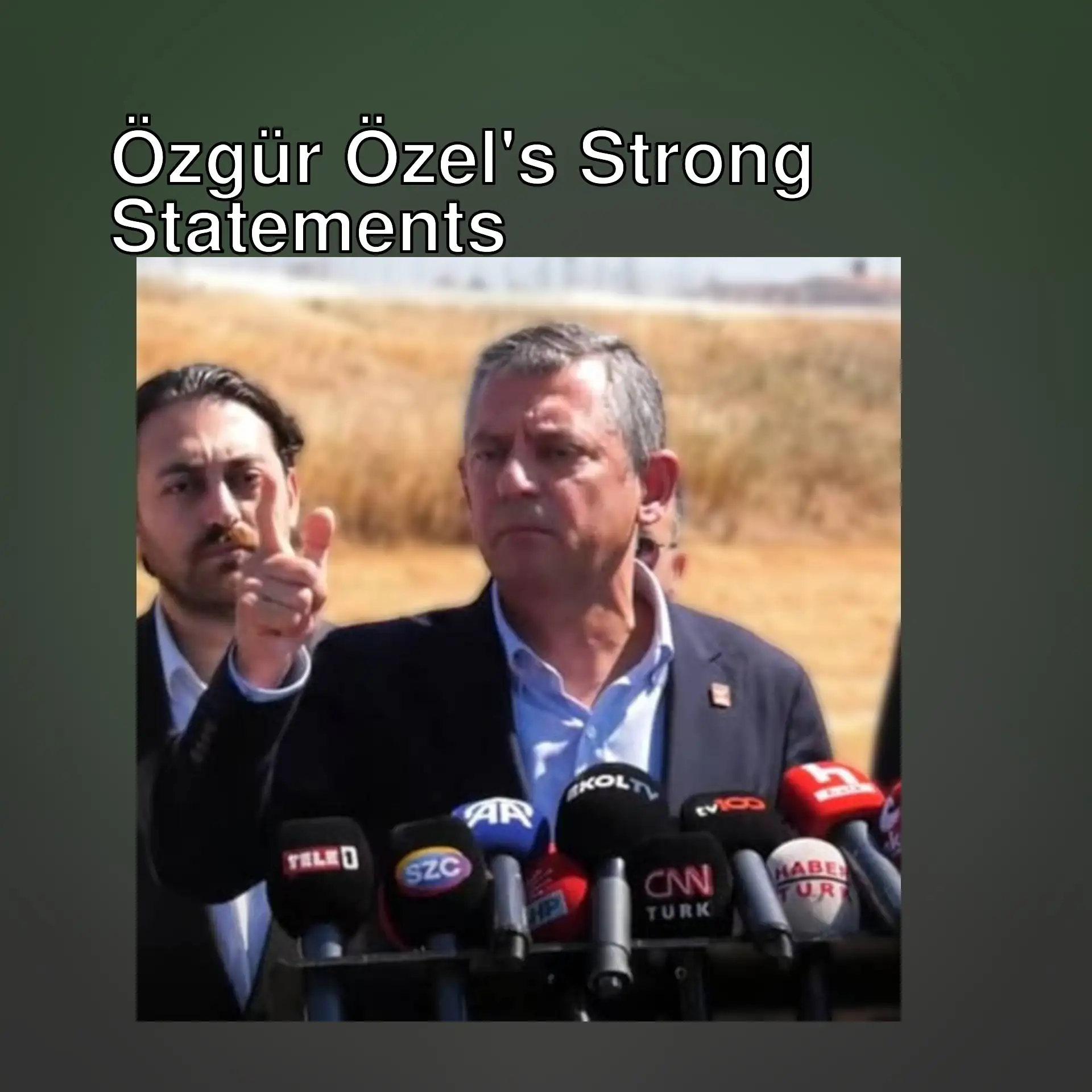 Özgür Özel speaking at a press conference. Özgür Özel speaking at a press conference.
