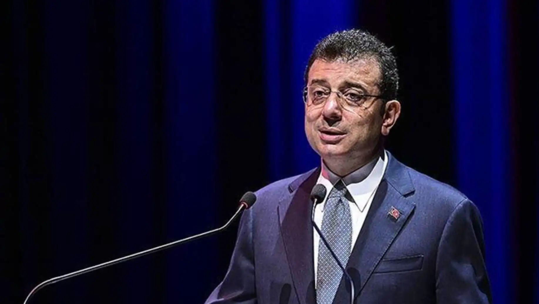 Ekrem İmamoğlu speaking in court. Ekrem İmamoğlu speaking in court.