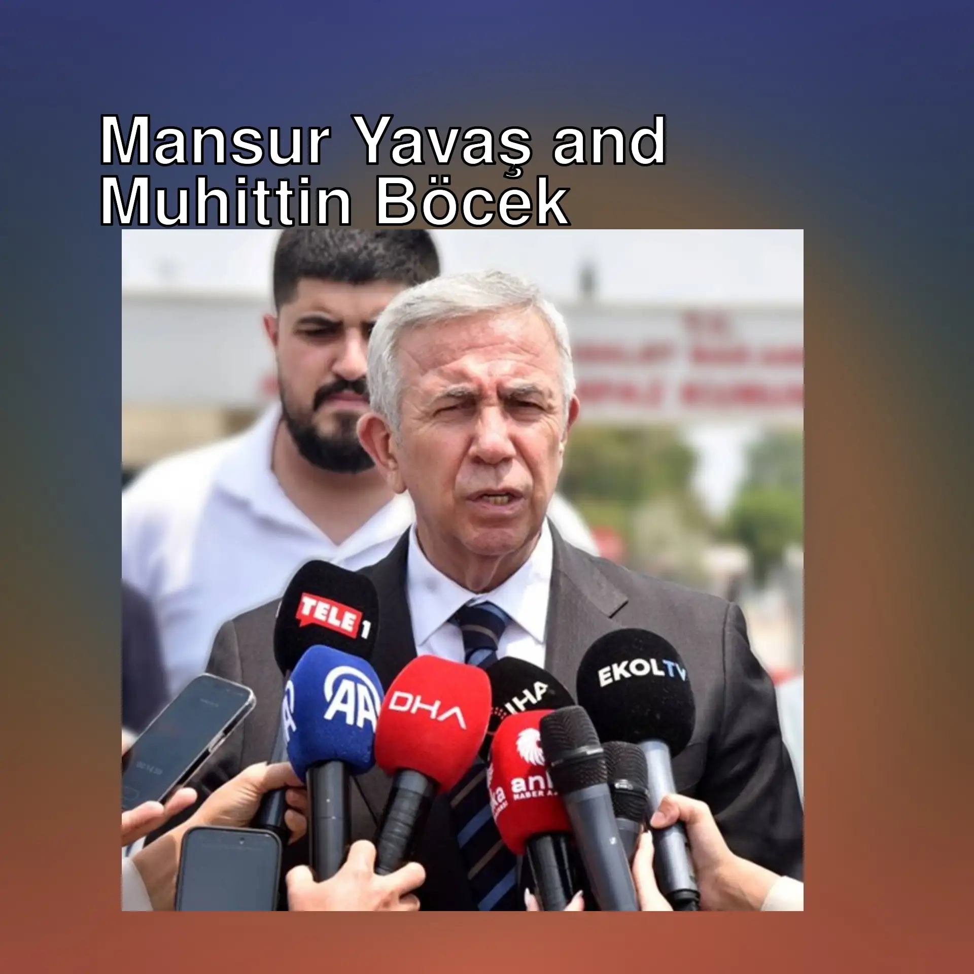 Mansur Yavaş speaking at a press conference. Mansur Yavaş speaking at a press conference.