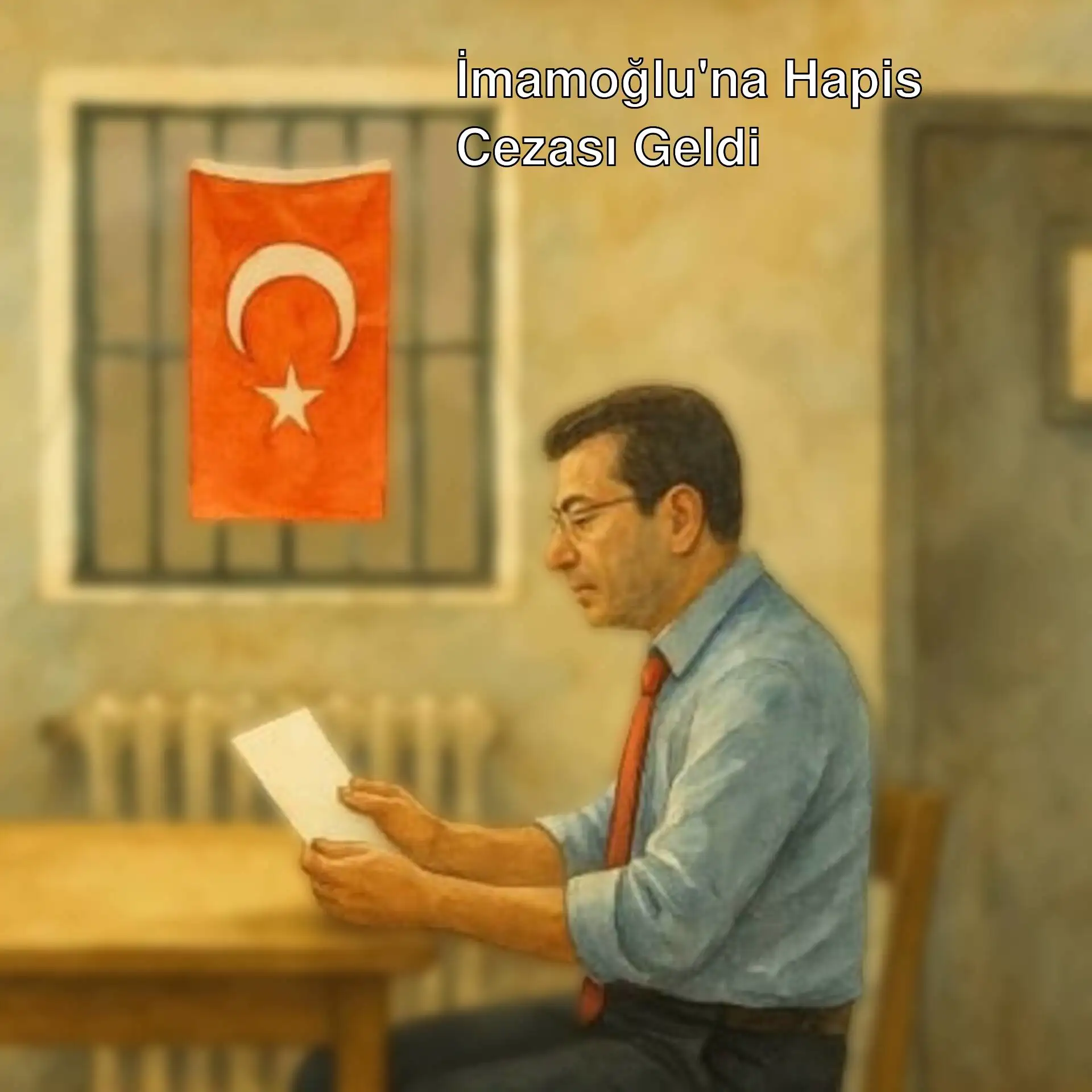 Ekrem İmamoğlu, bir masada oturup gazete okuyor. Ekrem İmamoğlu, bir masada oturup gazete okuyor.