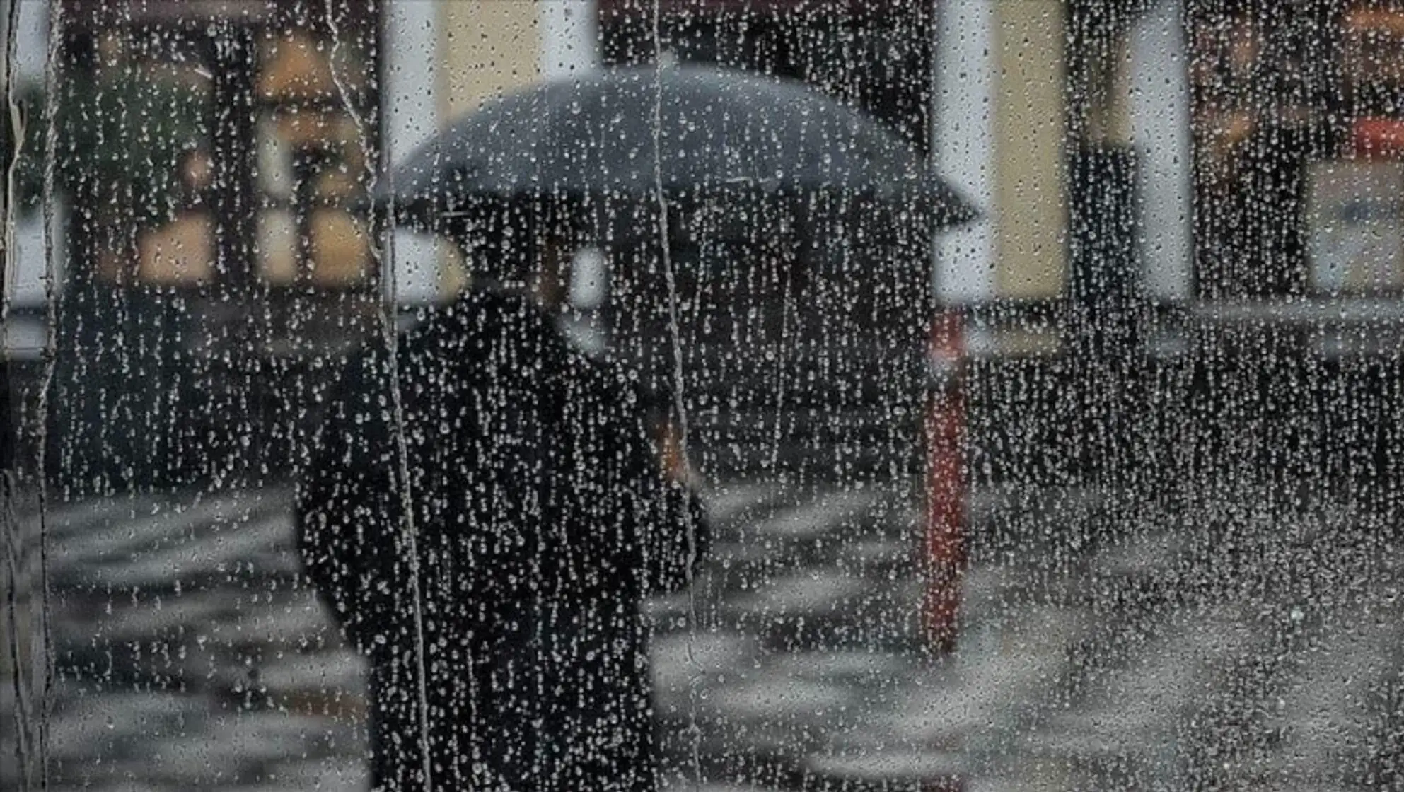 A person holding an umbrella.