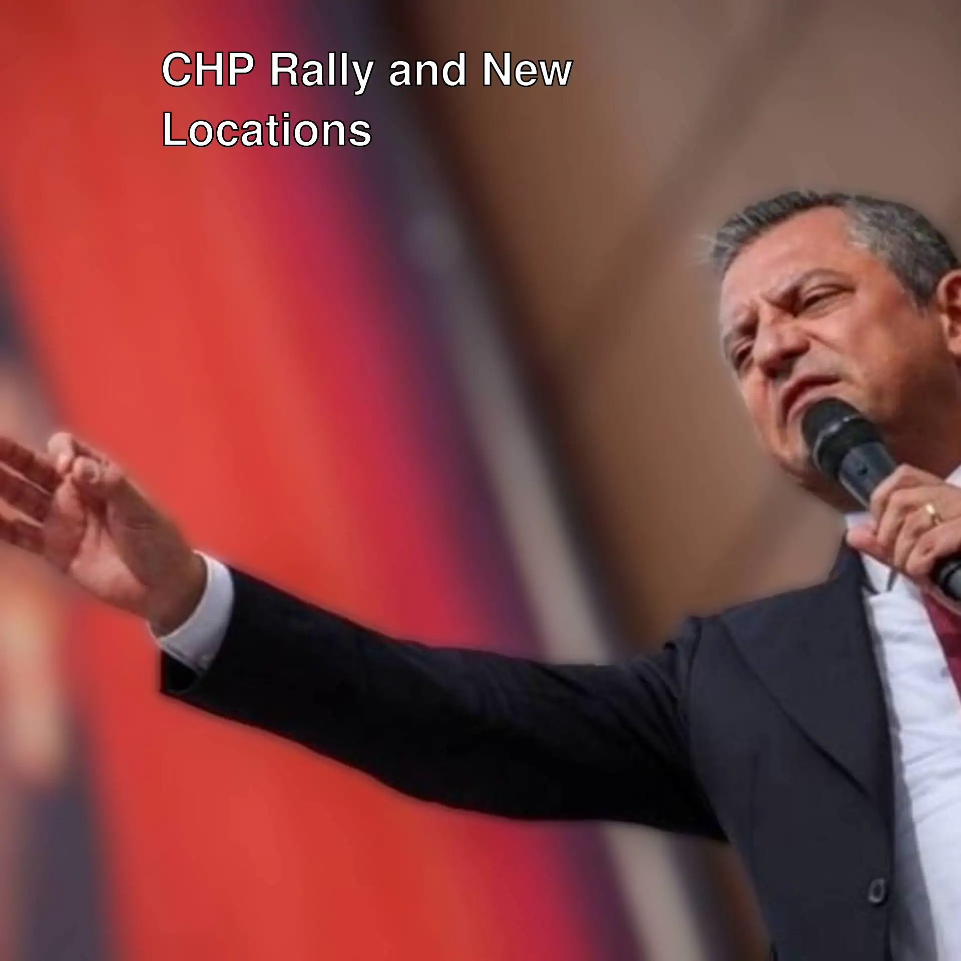 A man holding a microphone at the CHP rally. A man holding a microphone at the CHP rally.