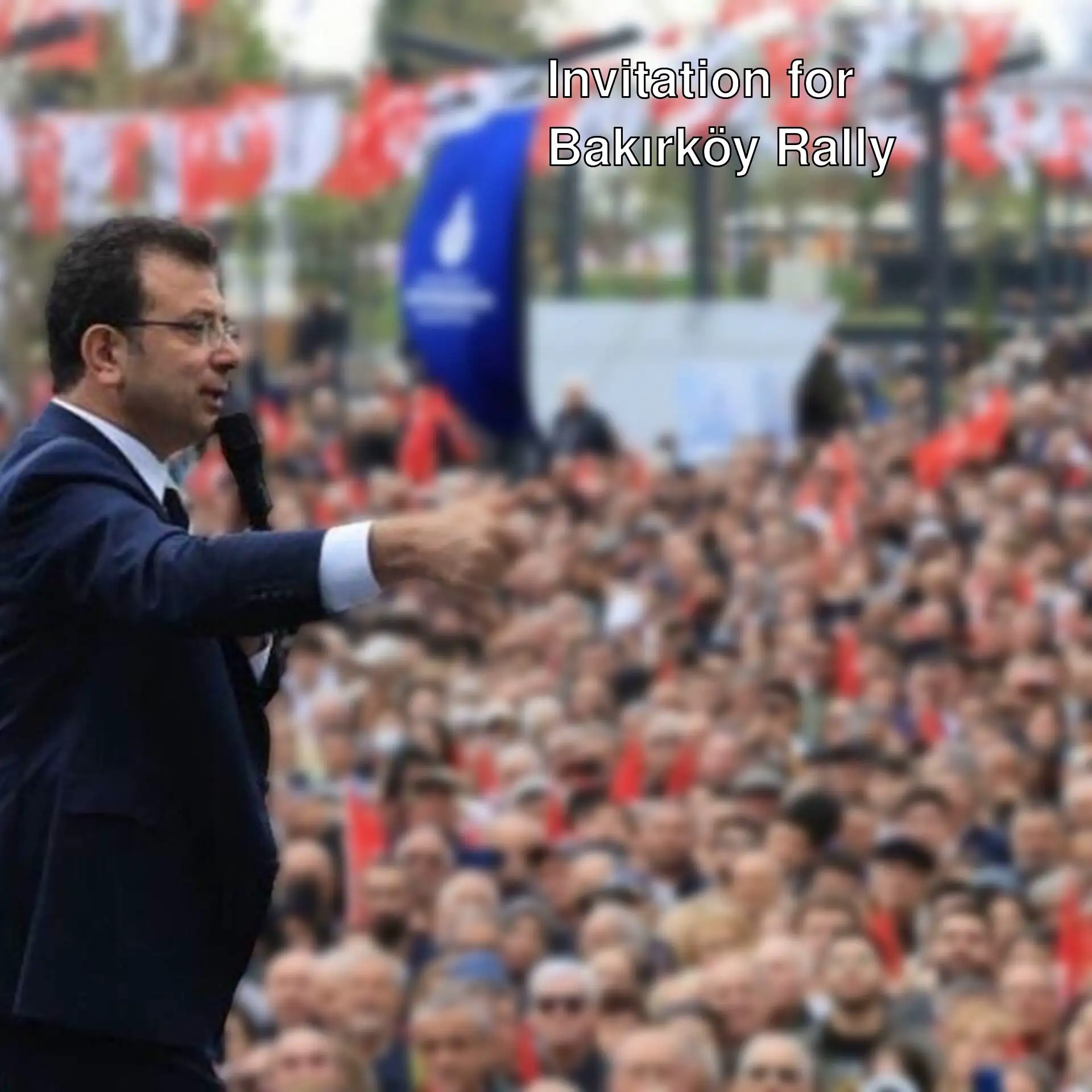 Imamoğlu addressing the crowd at Bakırköy rally. Imamoğlu addressing the crowd at Bakırköy rally.