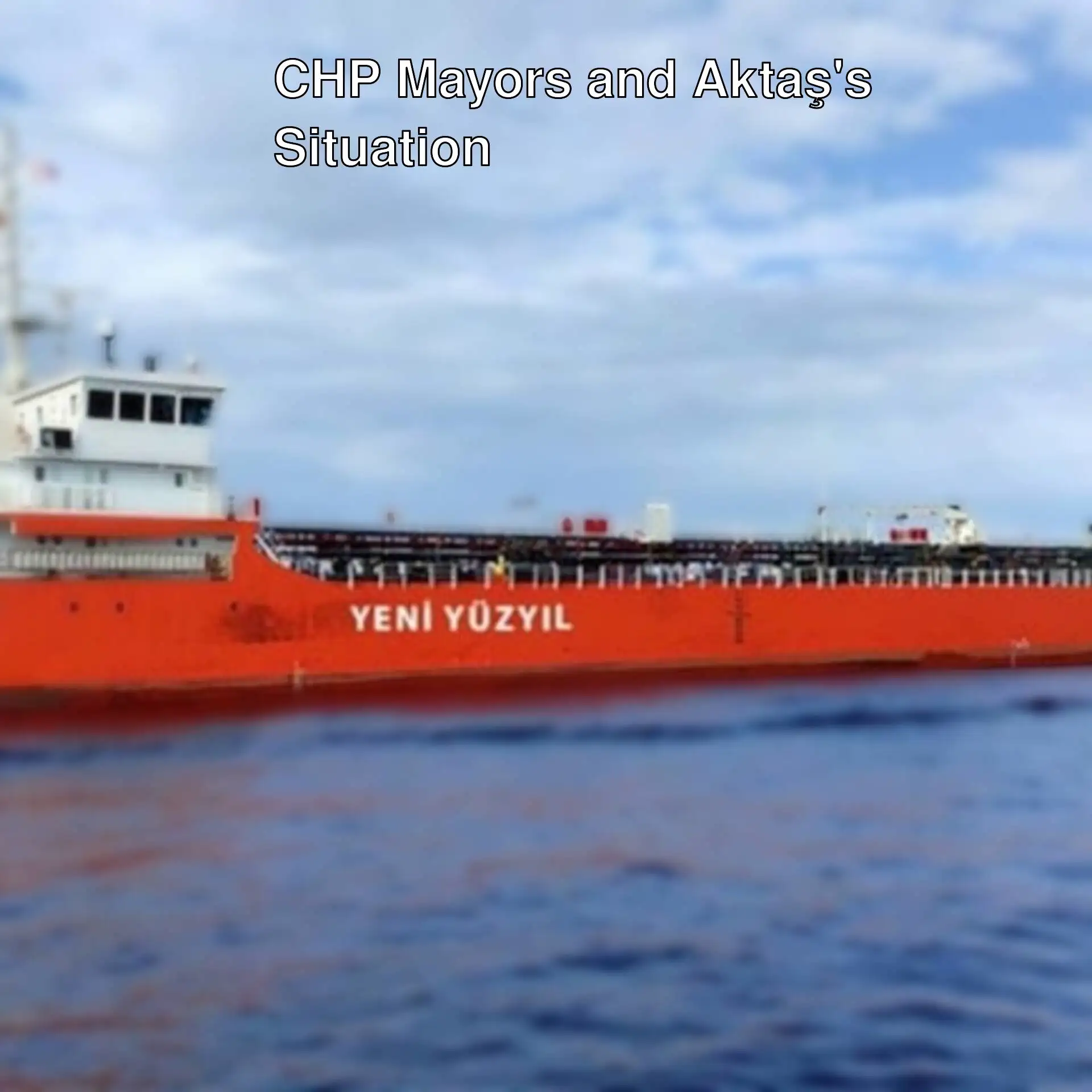 A large red ship in the water A large red ship in the water
