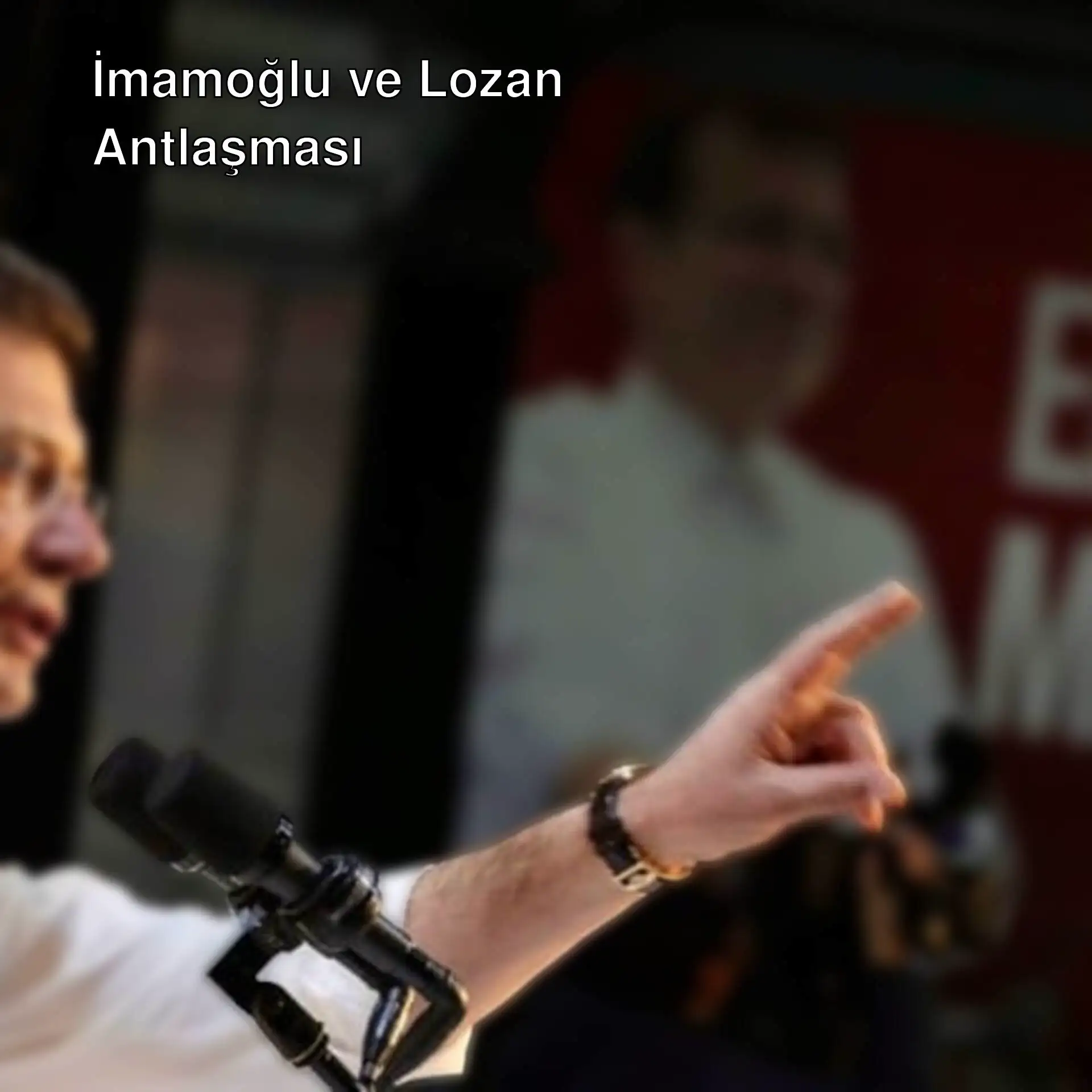 Ekrem İmamoğlu, Lozan Antlaşması mesajı verirken. Ekrem İmamoğlu, Lozan Antlaşması mesajı verirken.