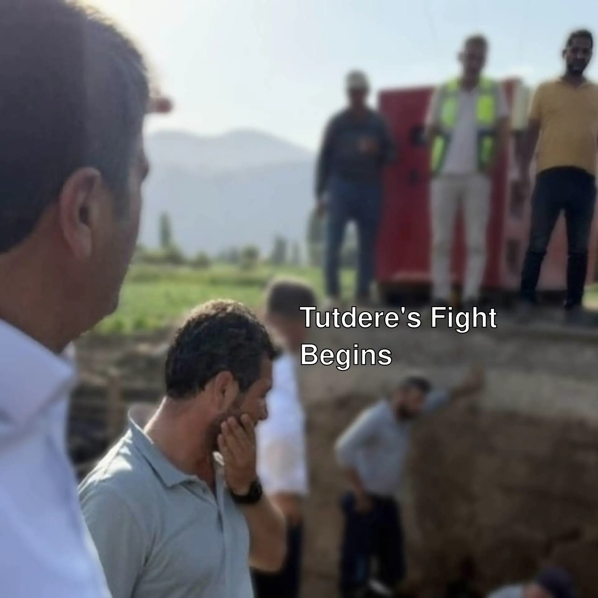 Abdurrahman Tutdere inspects drinking water line works. Abdurrahman Tutdere inspects drinking water line works.