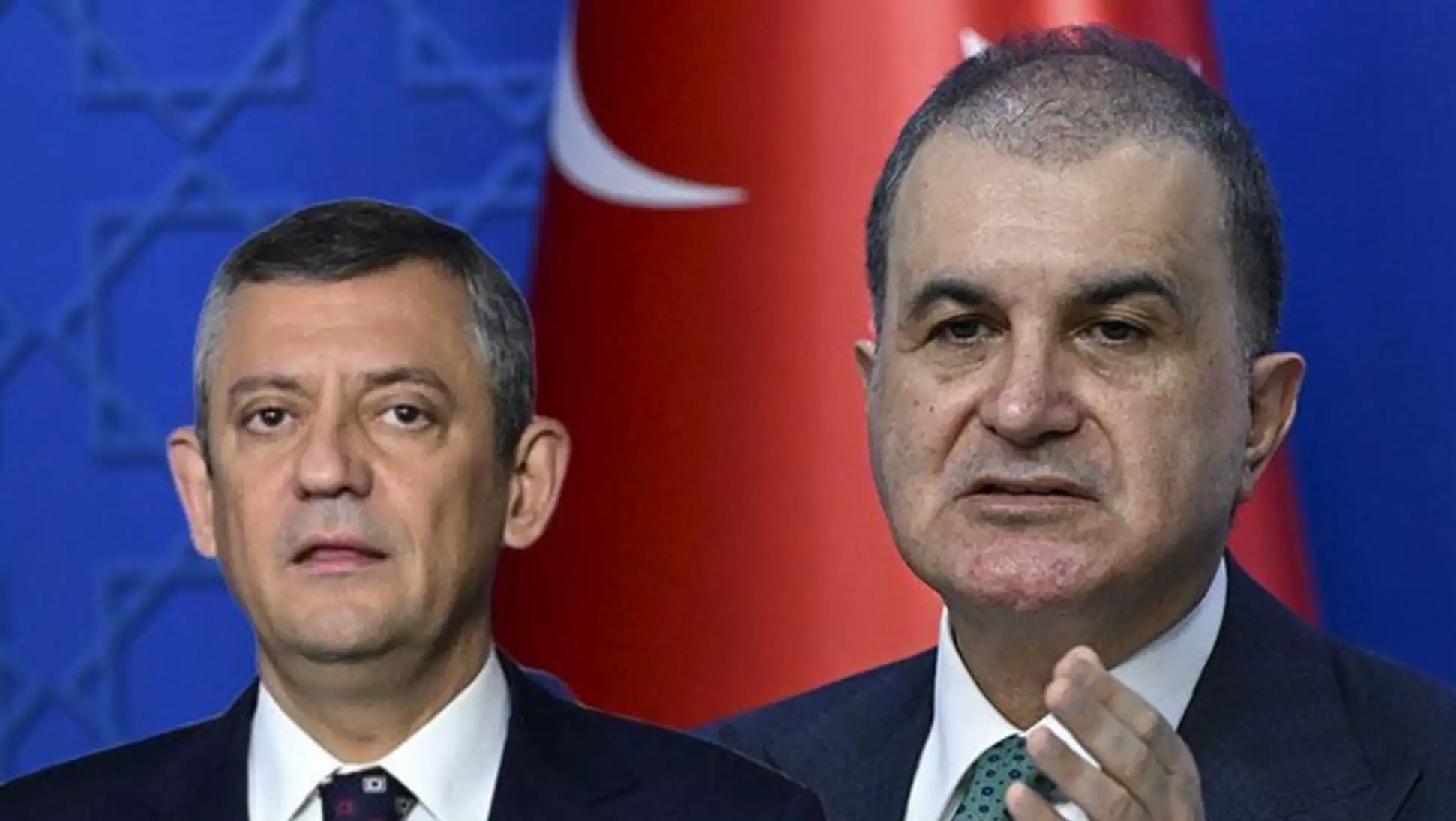 İki adam, bir bayrağın önünde duruyor. İki adam, bir bayrağın önünde duruyor.
