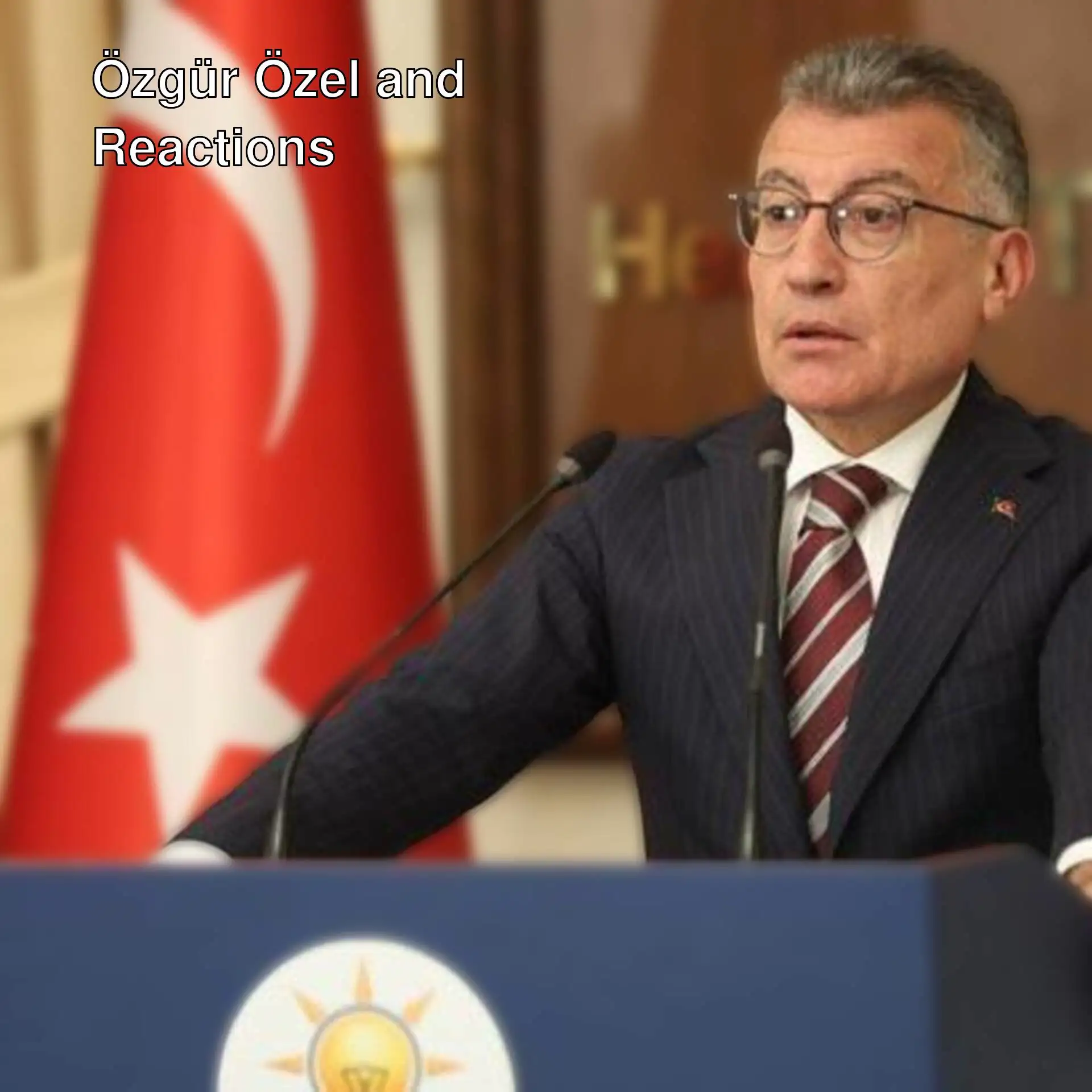 A man speaking at a podium. A man speaking at a podium.