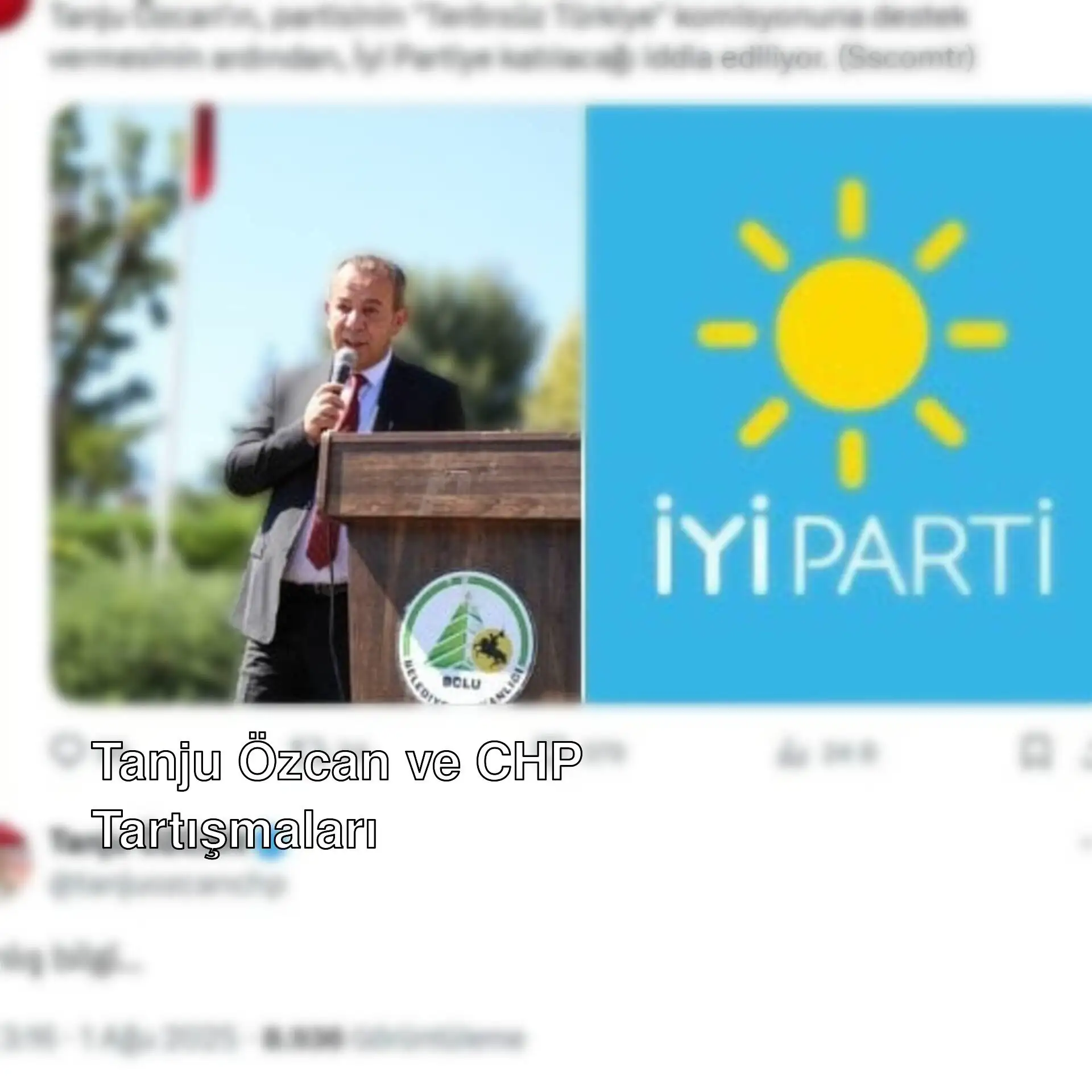 Tanju Özcan mikrofonla konuşuyor. Tanju Özcan mikrofonla konuşuyor.