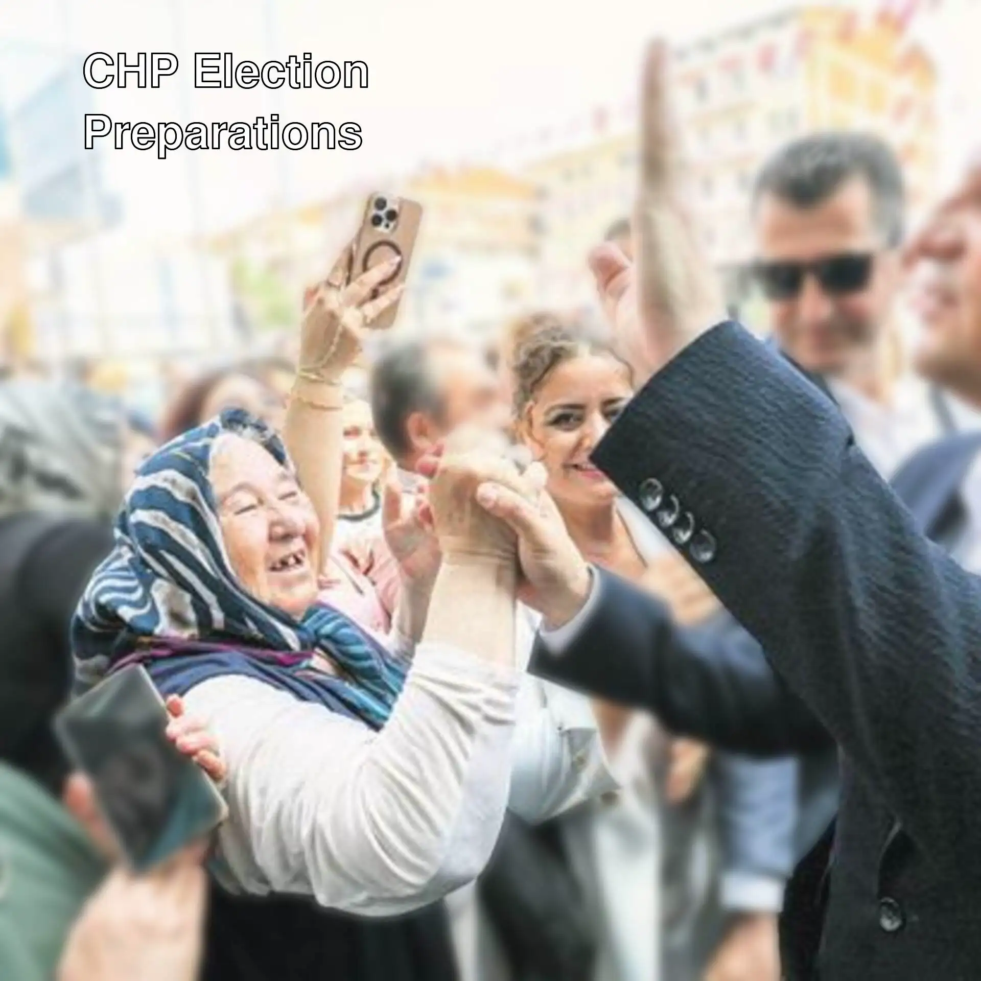 A group of people during CHP's election preparations. A group of people during CHP's election preparations.