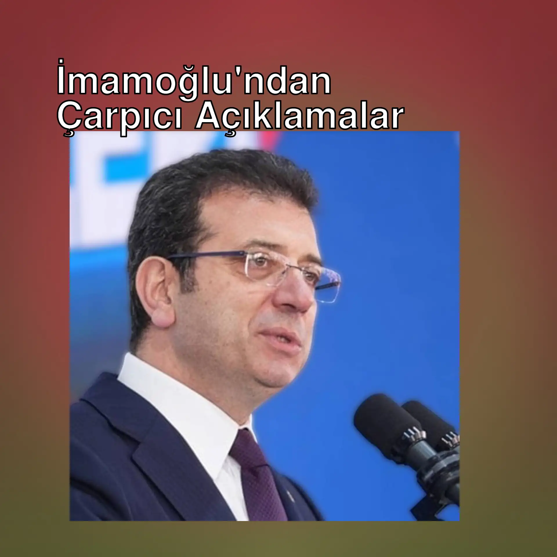 Ekrem İmamoğlu, mikrofonla konuşuyor.