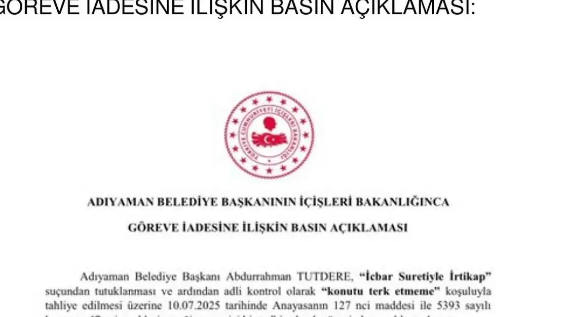 Adıyaman Mayor Abdurrahman Tutdere Adıyaman Mayor Abdurrahman Tutdere
