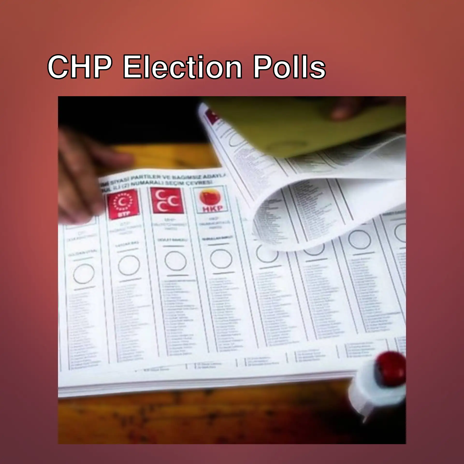 A person holding a document related to CHP election polls.