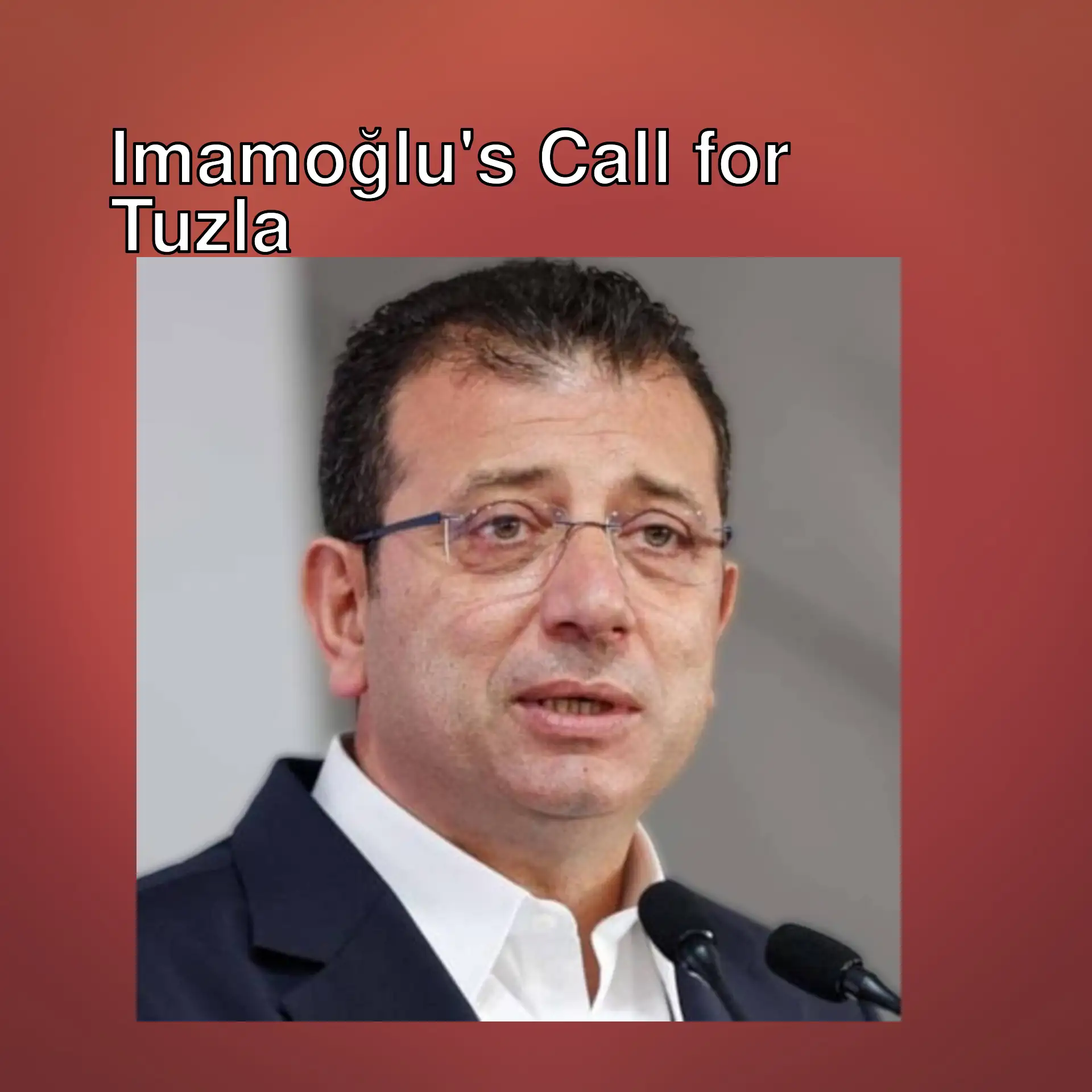 Ekrem İmamoğlu speaking to the crowd at the rally.